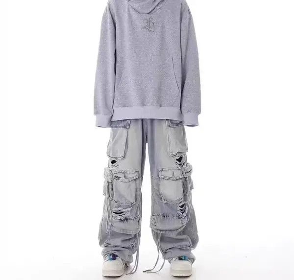 Japanese Brand VIBE Street hip hop grunge ripped wide leg jeans Size US 32 / EU 48 - 2 Thumbnail