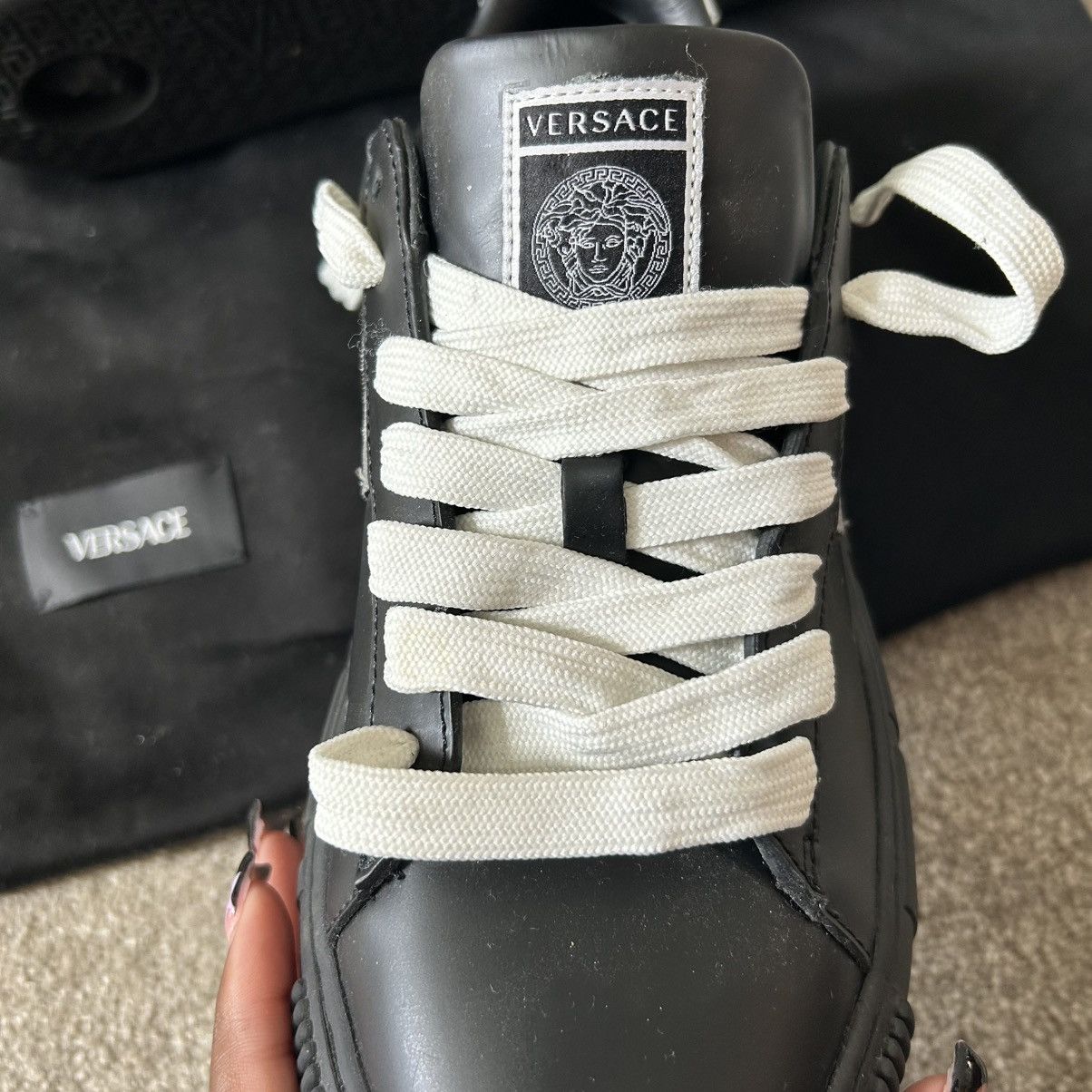 Versace Versace Greca sneakers 🖤🩶 Size US 6.5 / EU 39-40 - 8 Thumbnail