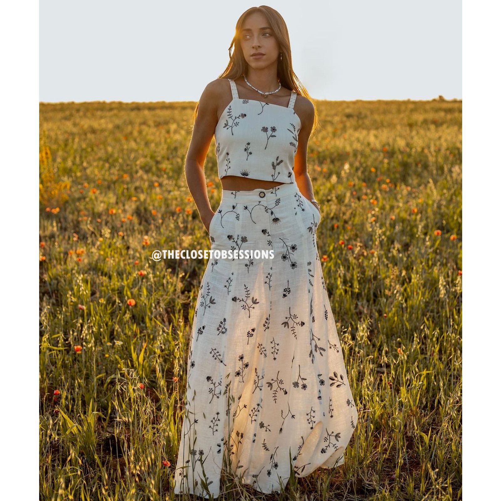 Zara ZARA BLOGGER FAVE! Co-Ord Set Tied Crop Top + Maxi Skirt NWT Size L / US 10 / IT 46 - 8 Thumbnail
