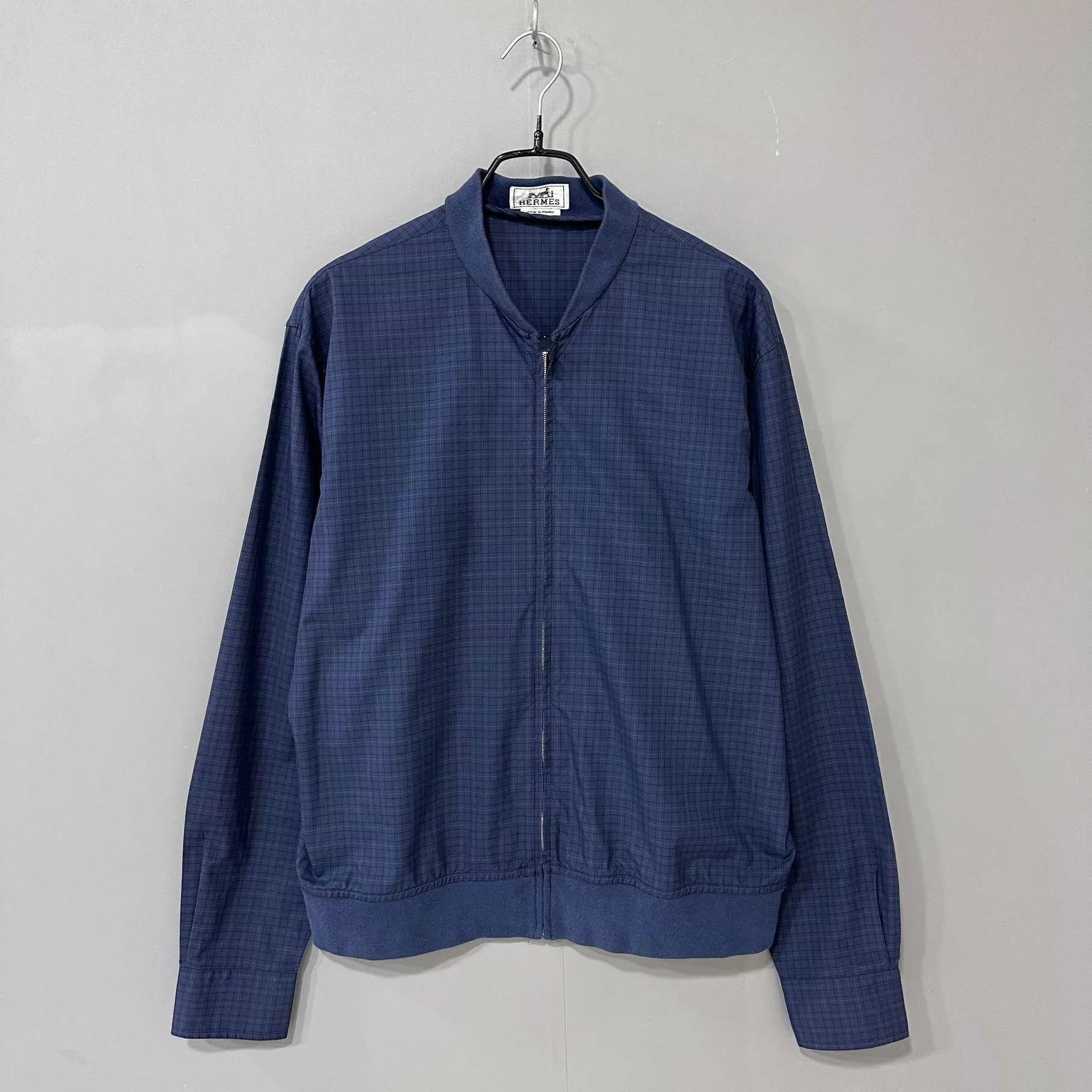 Hermes HERMES Blue Check Zip Jacket Men's 41 Size US L / EU 52-54 / 3 - 1 Thumbnail