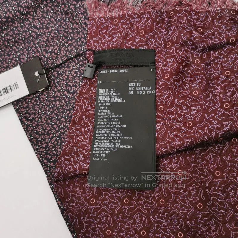 Prada Prada Colorful Silk Floral Fringe Scarf. Size ONE SIZE - 3 Thumbnail