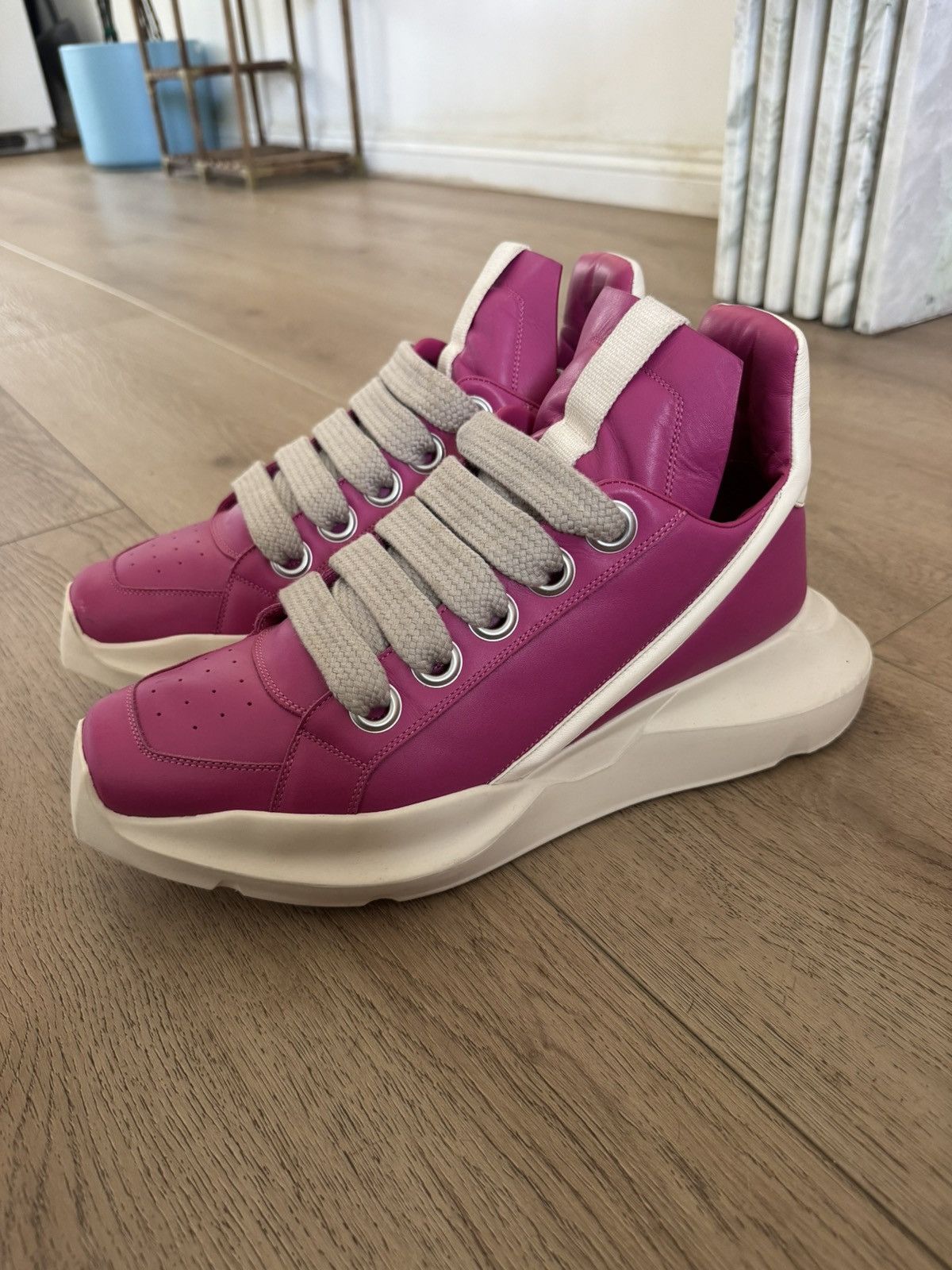 Rick Owens Geth Jumbo Lace Runners 45 PINK Size US 12 / EU 45 - 1 Thumbnail