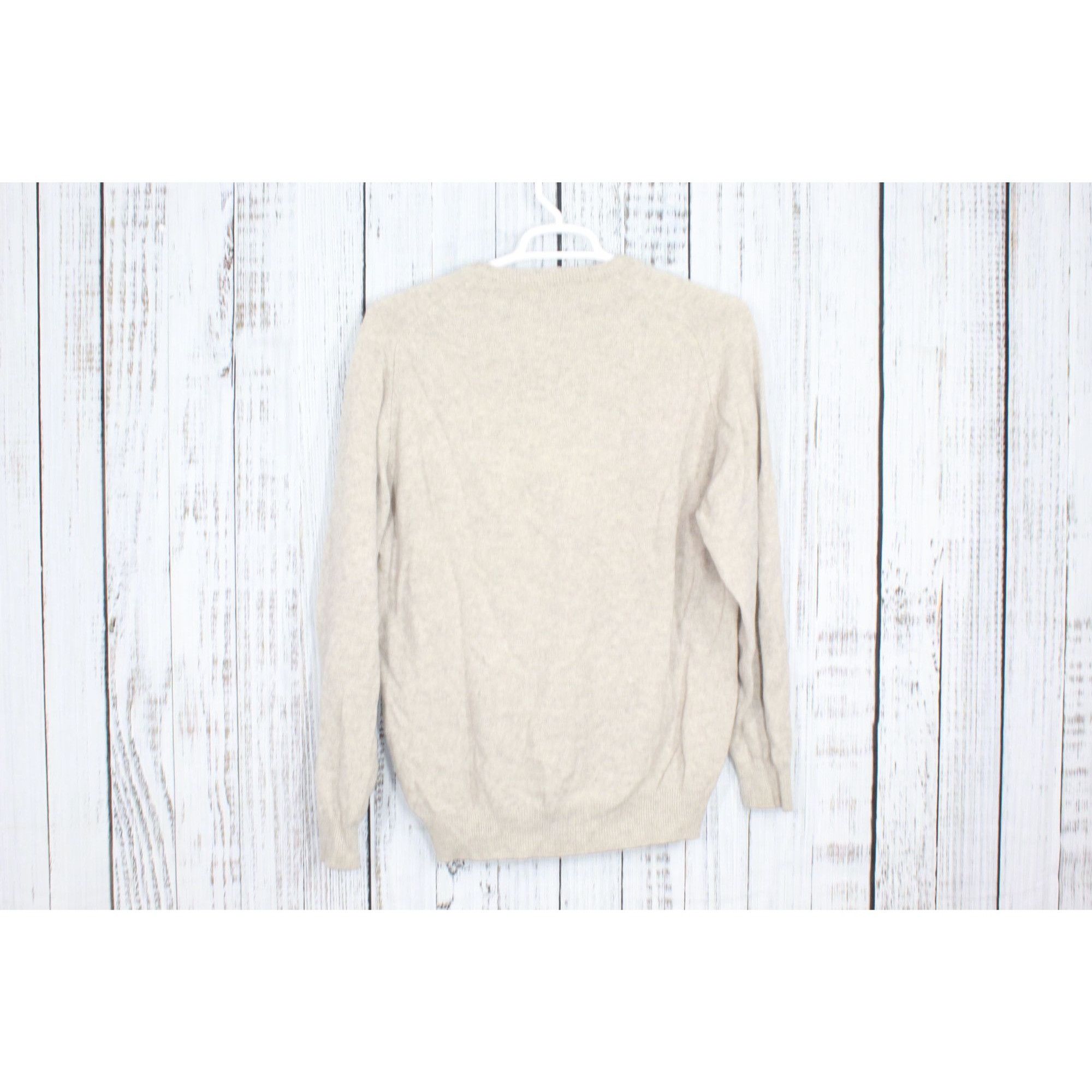 L.L. Bean Vintage LL Bean Lambswool V-Neck Sweater Tan L Size US L / EU 52-54 / 3 - 3 Thumbnail