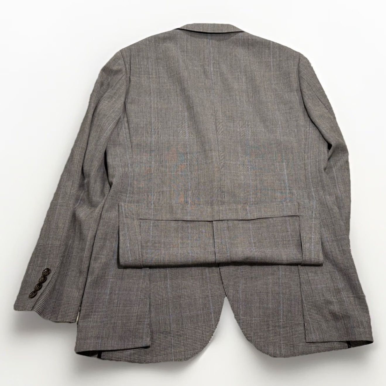 J.Crew J. Crew Blazer Mens Wool Tollegno 1900 Italian Fabric Notch Lined Double-Vented Gray Plaid 40 Regular Travel Holiday Christmas Blazer Size 40R - 2 Thumbnail