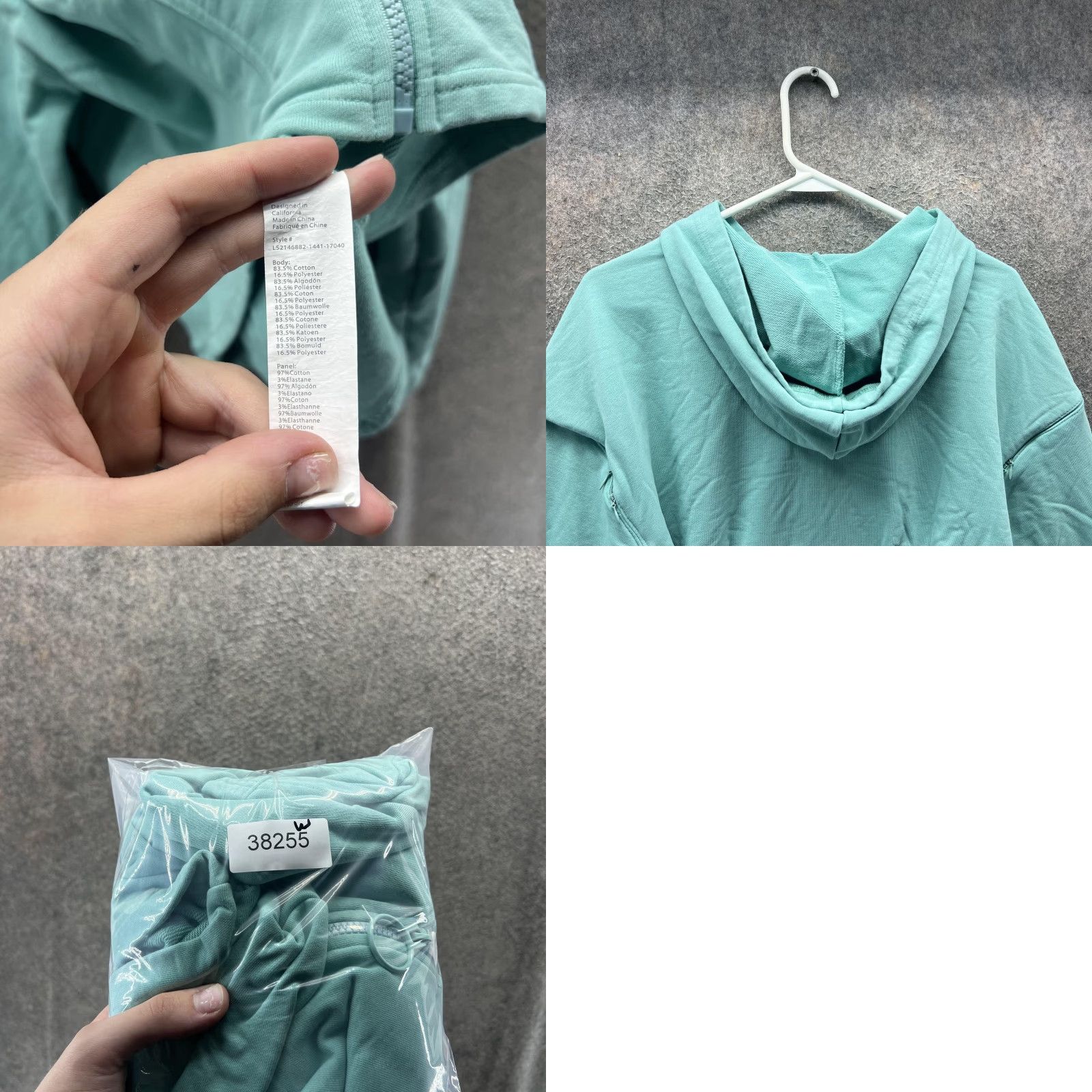 Fabletics Fabletics Hoodie Womens Medium Mint Green Zip Up Cropped Jacket Sweatshirt Size M / US 6-8 / IT 42-44 - 8 Thumbnail