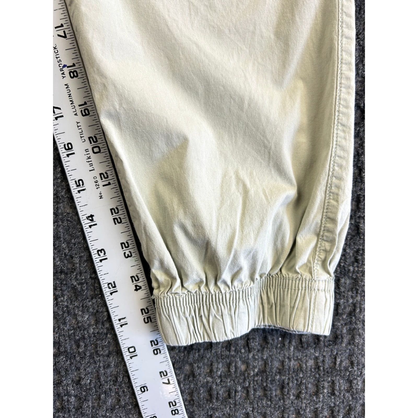 Zara ZARA DNWR Denimwear Joggers Pants Mens M 31 Green Drawstring Solid Casual Travel Regular Slim Tapered Logo Pockets Cotton Light Green 90s City Hipster Size US 31 - 6 Thumbnail