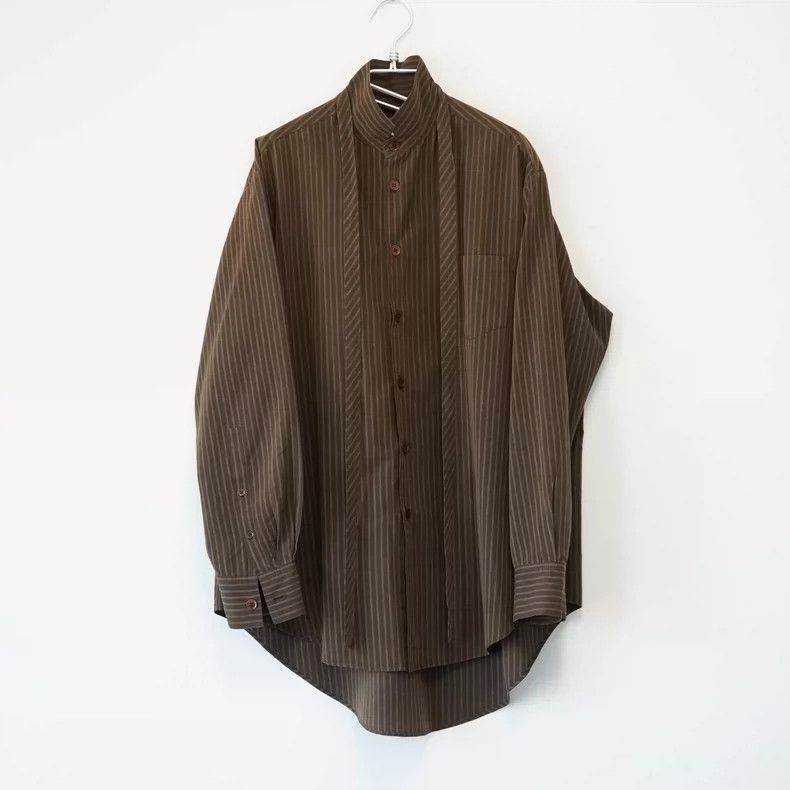 Yohji Yamamoto Yohji Yamamoto 90SS Stripe Tie Shirt 2505-Nextarrow Size US M / EU 48-50 / 2 - 2 Thumbnail