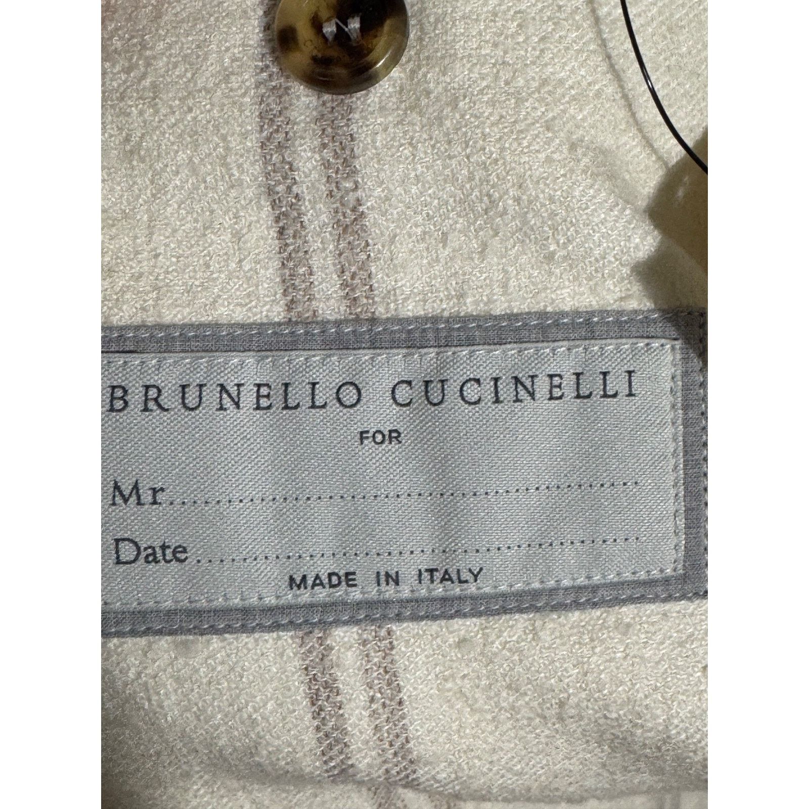 Brunello Cucinelli Brunello Cucinelli Ivory Striped Linen Wool Silk Jacket 40R Size 40R - 5 Thumbnail