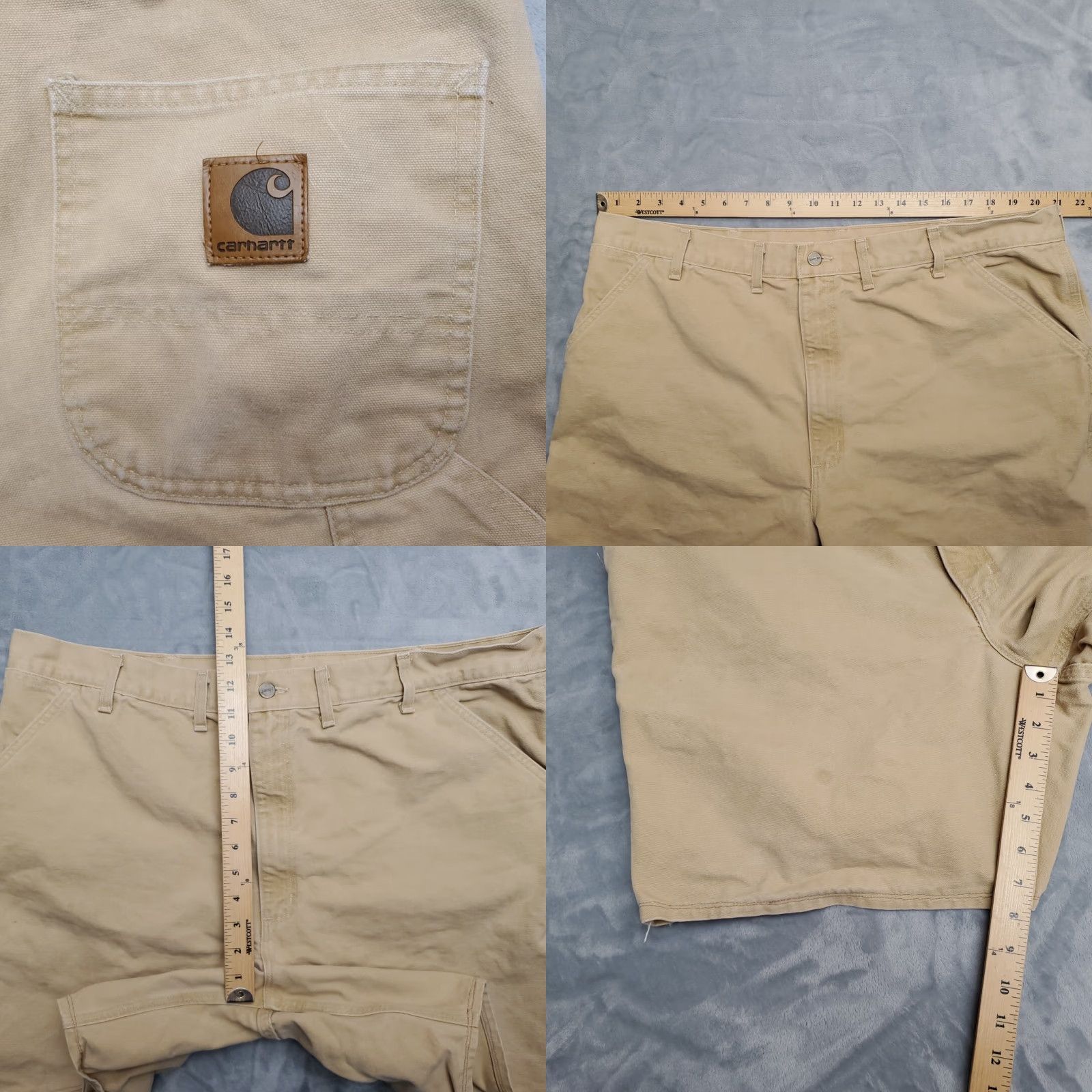 Carhartt VINTAGE Carhartt Shorts Men 44 Light Brown Canvas Work Chino Cargo B12 WET Jorts Size US 44 / EU 60 - 8 Thumbnail