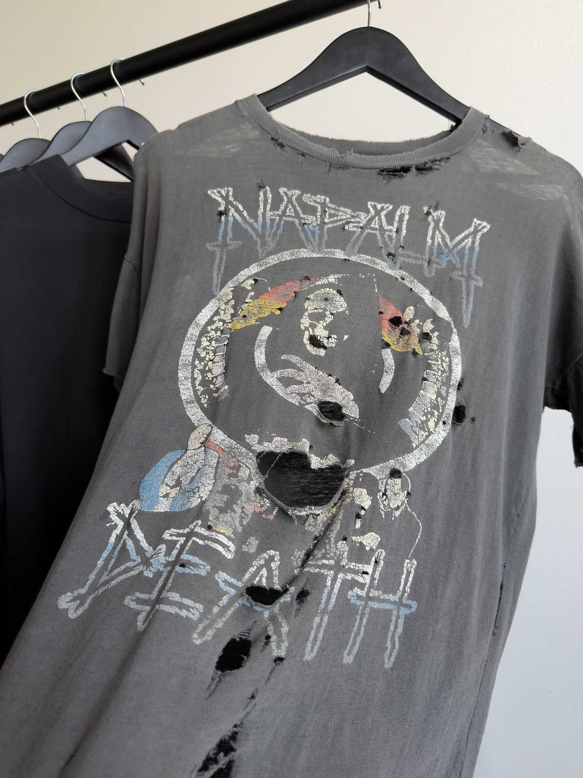 Band Tees Vintage 90s Faded Napalm Death Thrashed Grunge Erd Band Tee Size US M / EU 48-50 / 2 - 2 Thumbnail