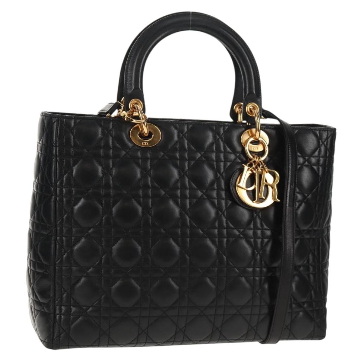 Dior Christian Dior Vintage Lady Dior Bag Cannage Quilt Lambskin Size ONE SIZE - 1 Thumbnail