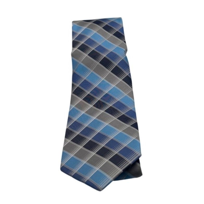 Perry Ellis Perry Ellis Portfolio Plaid Silk Necktie, Blue, OS Size ONE SIZE - 2 Thumbnail