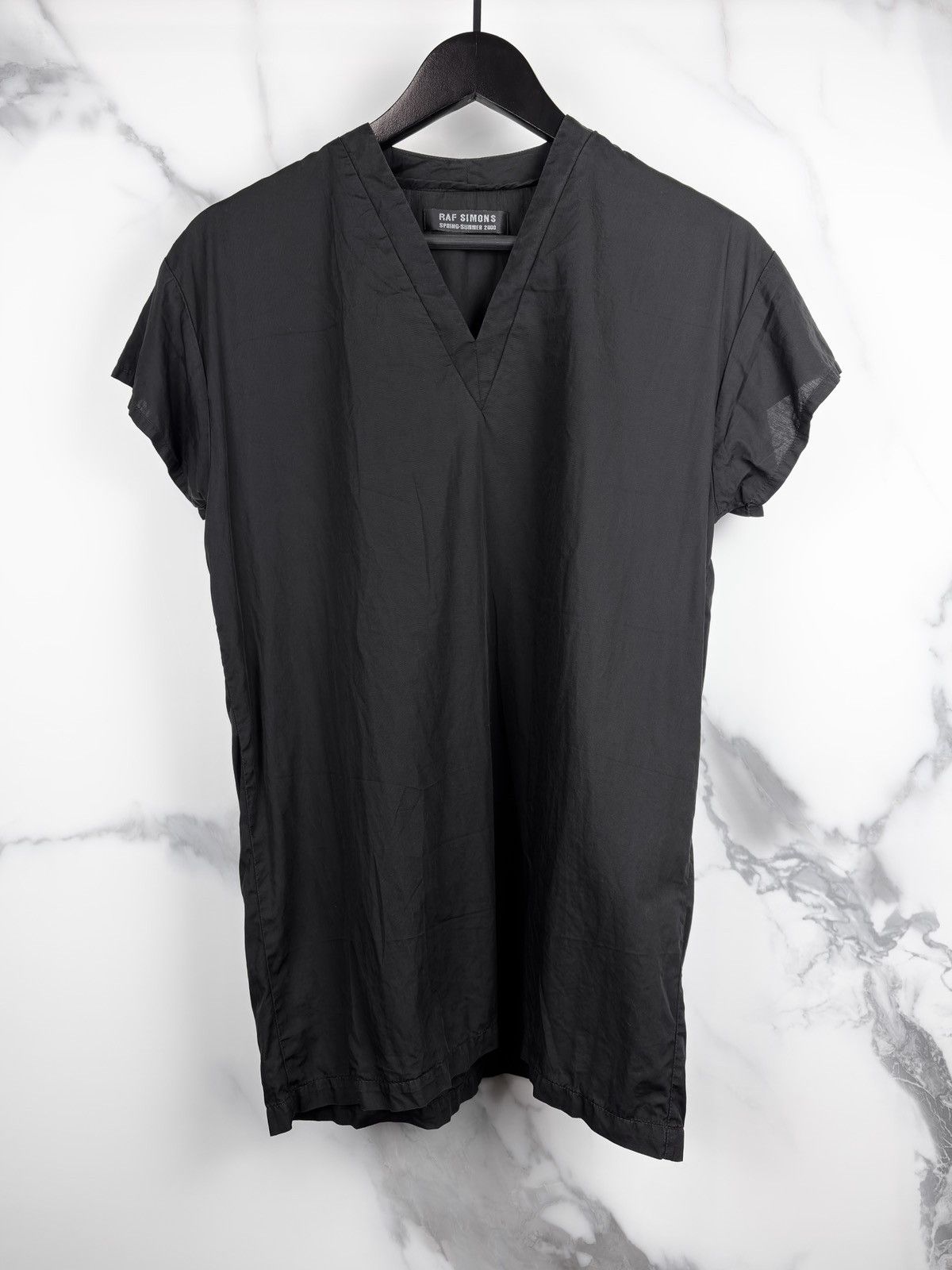 SS00 Raf Simons Summa Cum Laude V Neck Short Sleeve Tunic