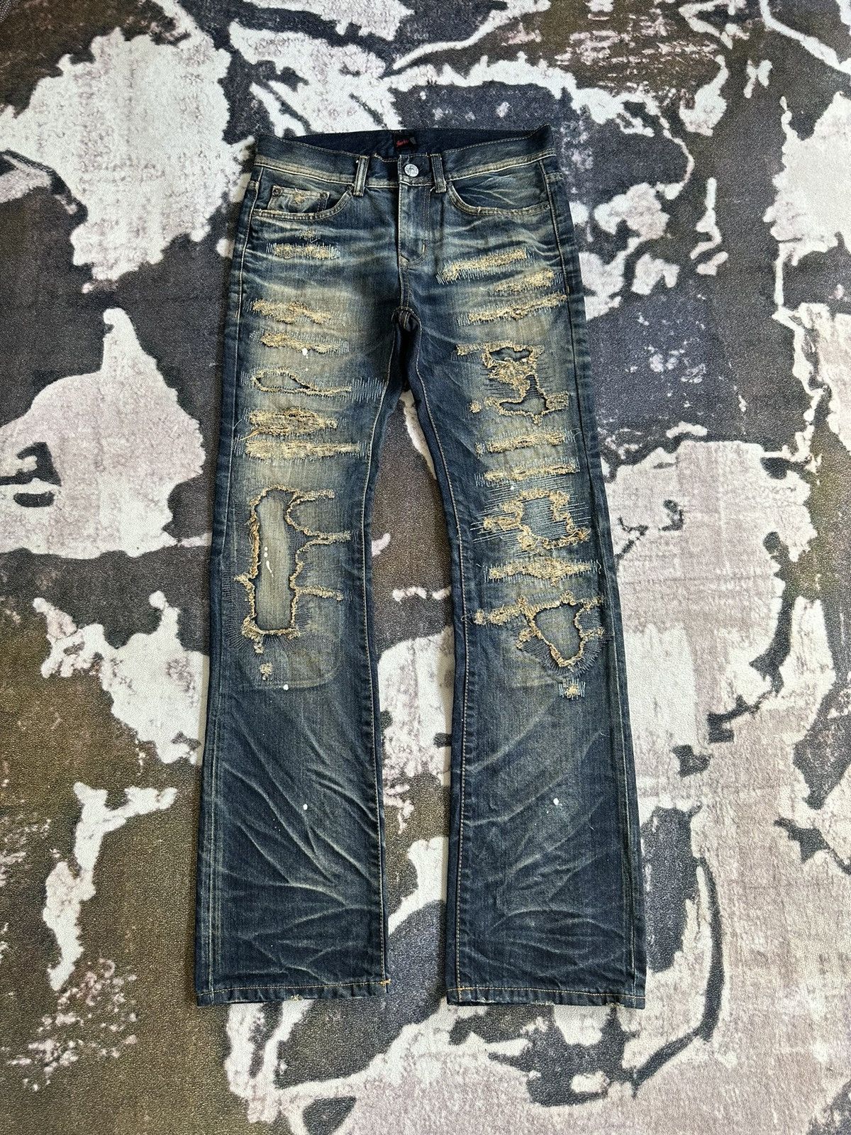 00's Jackrose j-rock ethnic couture boro denim jeans