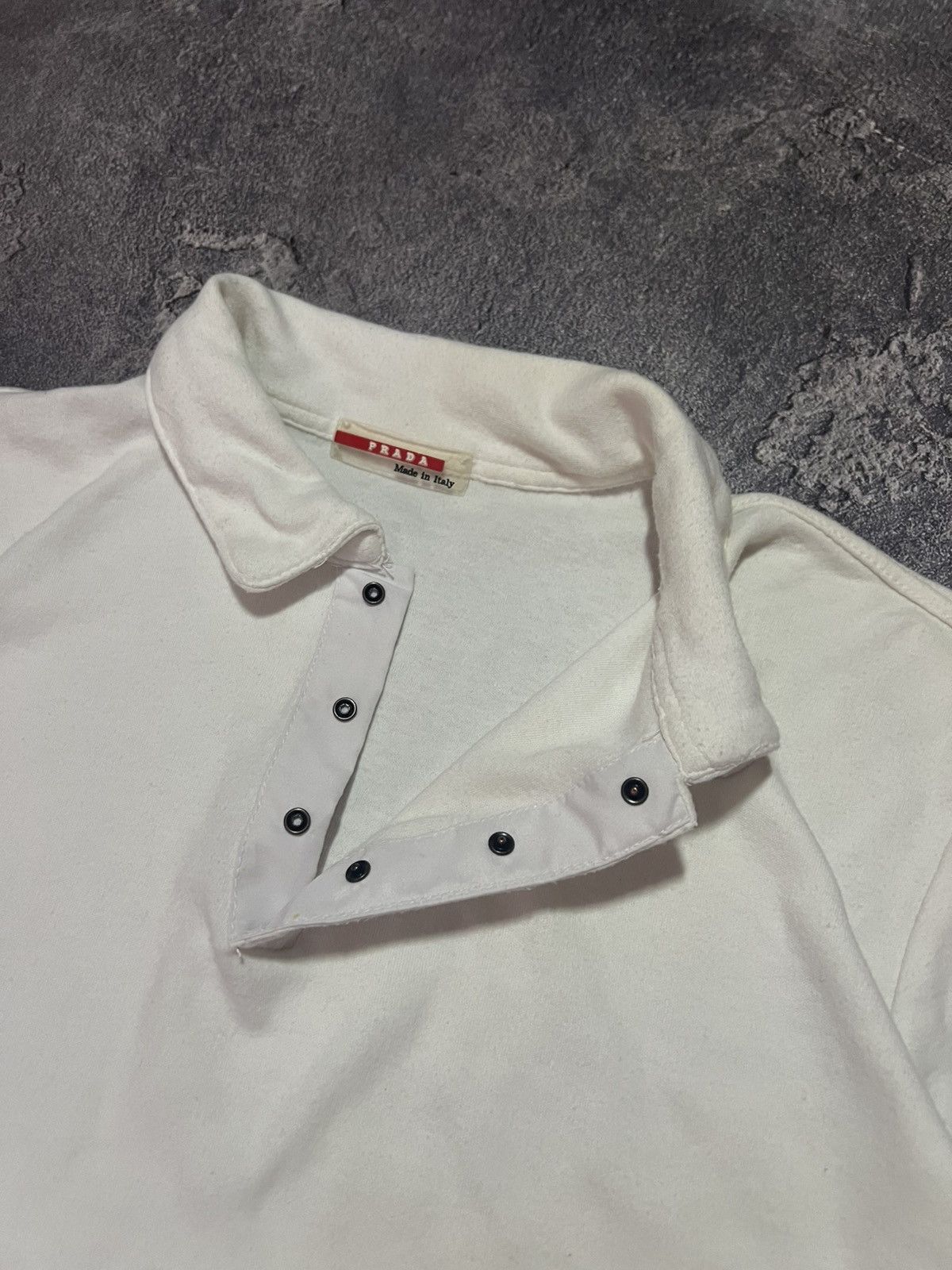 Prada Vintage Prada Red Tab Polo Tee Streetwear Size US L / EU 52-54 / 3 - 3 Thumbnail