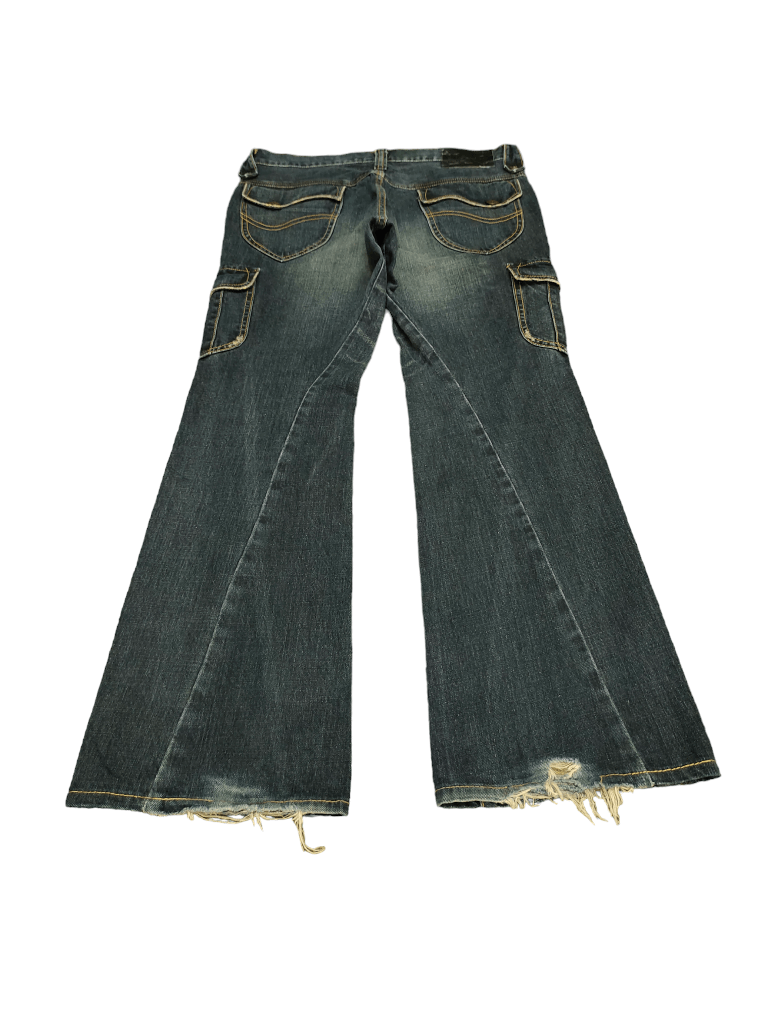 If Six Was Nine Flare Jeans Lee Spiral Cut Cargo Boot Cut Y2k Goa Style Size US 33 - 11 Thumbnail