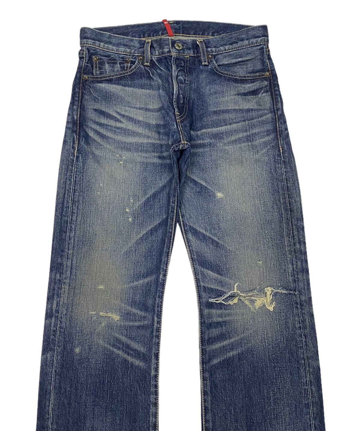 Undercover × Uniqlo VINTAGE UNIQLO UJ DISTRESSED DENIM JEANS UNDERCOVER STYLE Size US 31 - 3 Thumbnail