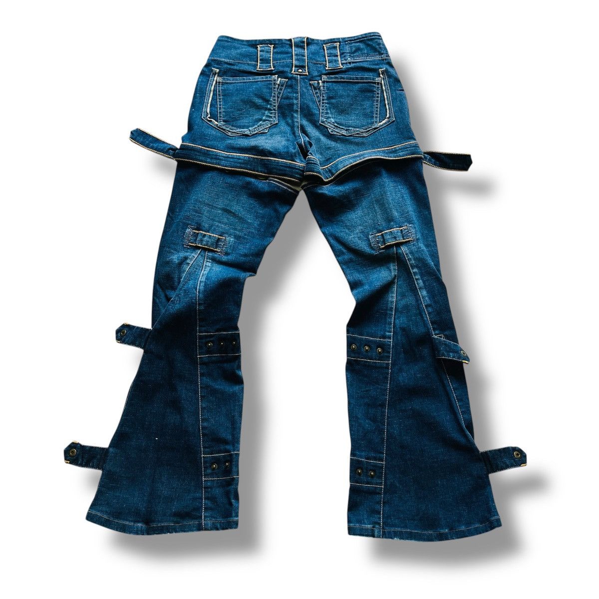 Marithe + Francois Girbaud Spectacular MFG Flared Bondage Heavy Denim Jeans Size US 30 / EU 46 - 2 Thumbnail