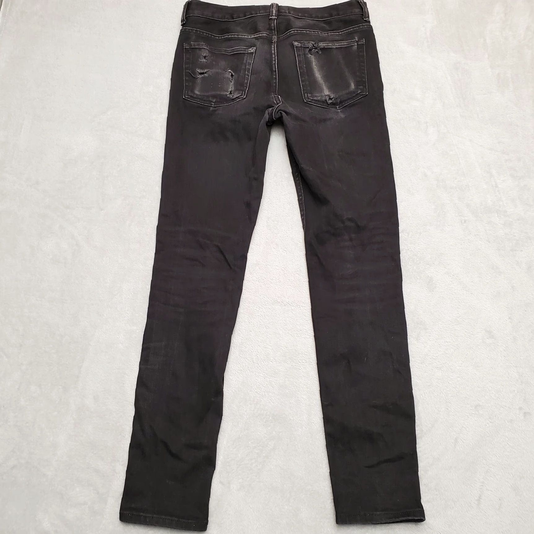 Everlane Everlane Jeans Mens 30x32 Black Skinny Fit Straight Leg Denim Faded Distressed Size US 30 / EU 46 - 6 Thumbnail