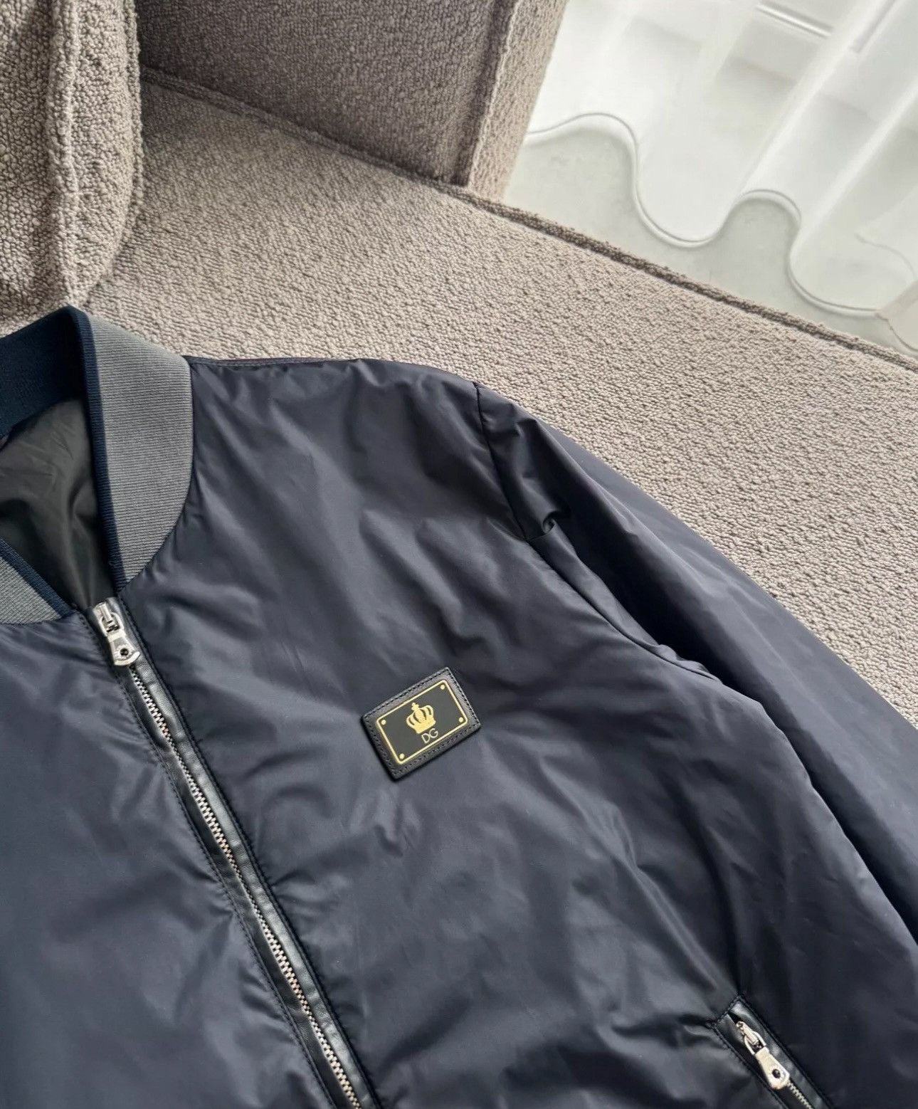 Dolce & Gabbana Men's DOLCE&GABBANA Luxury Bomber Jacket Navy RARE 50 US40 M Size US M / EU 48-50 / 2 - 3 Thumbnail
