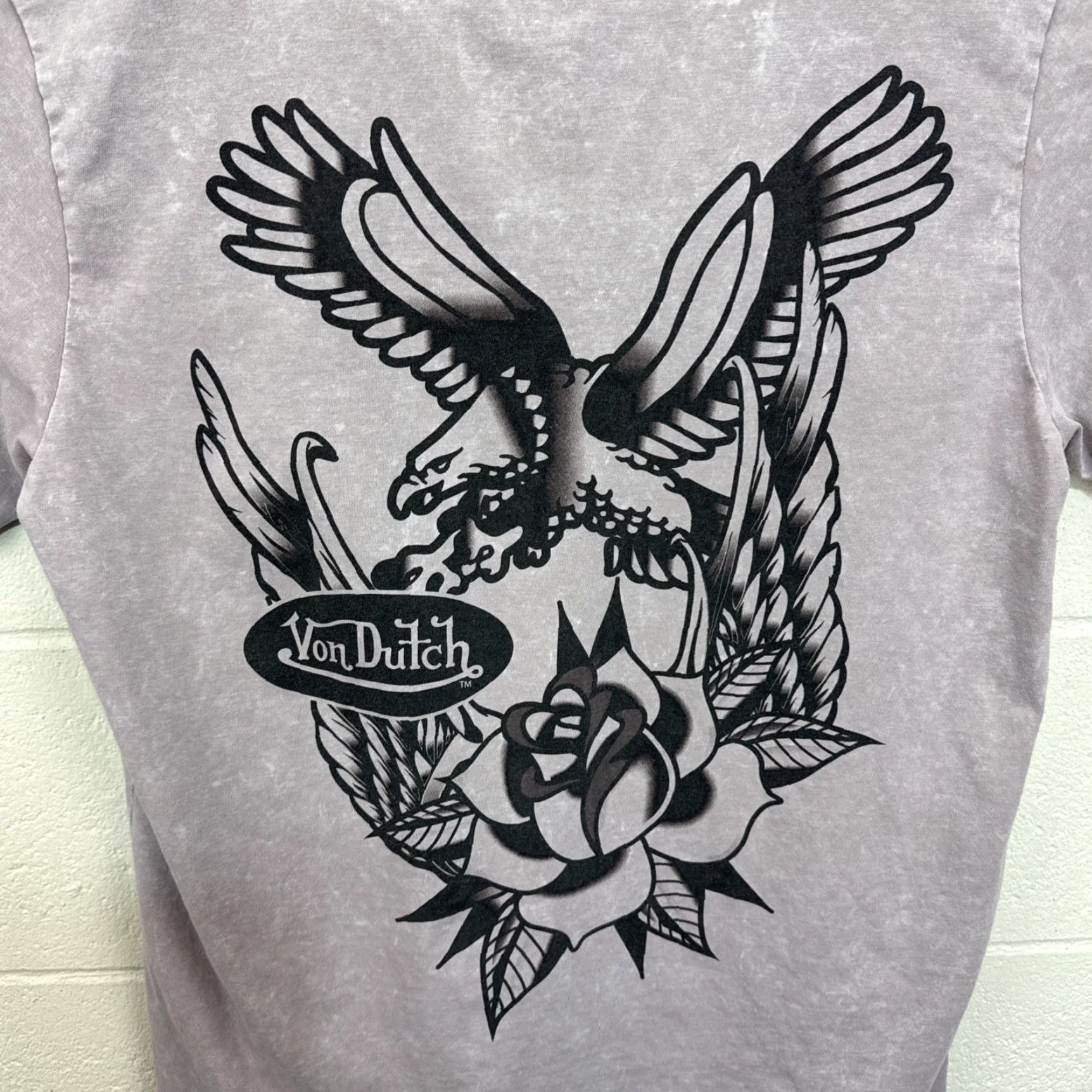 Von Dutch VON DUTCH ACID WASH EMBLEM LOGO EAGLE ROSES T SHIRT GREY Large Size US L / EU 52-54 / 3 - 2 Thumbnail
