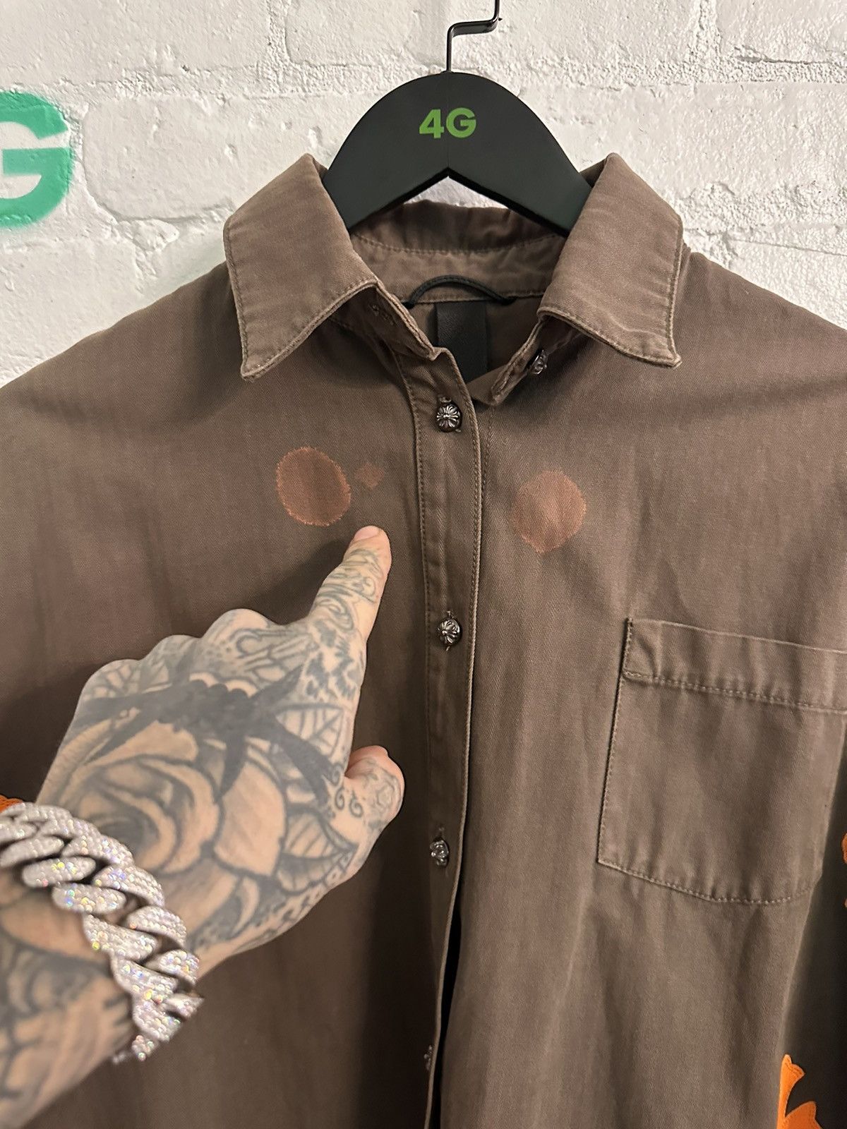 Chrome Hearts Chrome Hearts Cross FLOODED 1/1 Jacket Shirt M-XL Size US M / EU 48-50 / 2 - 7 Thumbnail