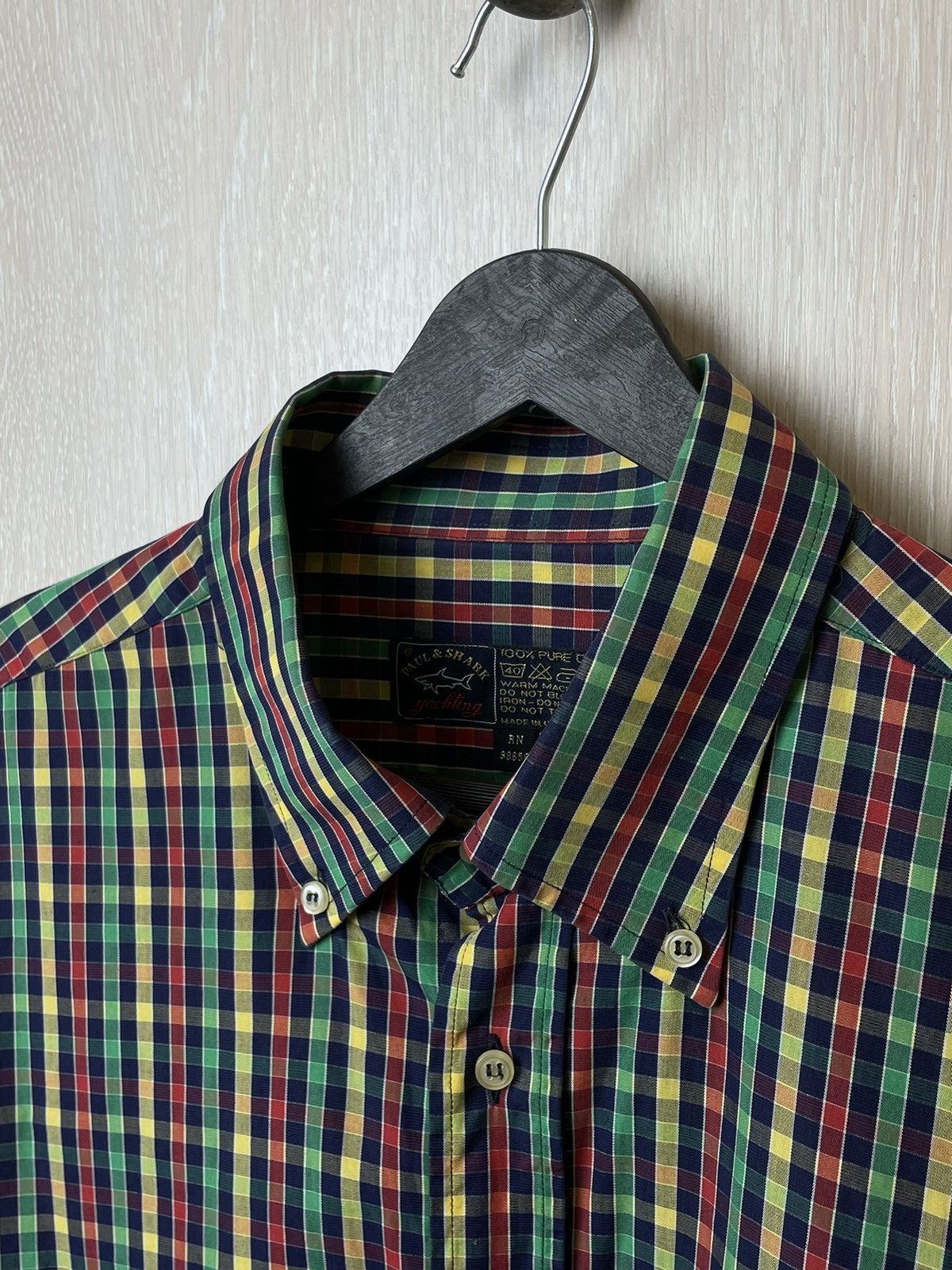 Paul & Shark × Vintage Paul & Shark Luxury Cotton Plaid Shirt Made in Italy Size US L / EU 52-54 / 3 - 3 Thumbnail