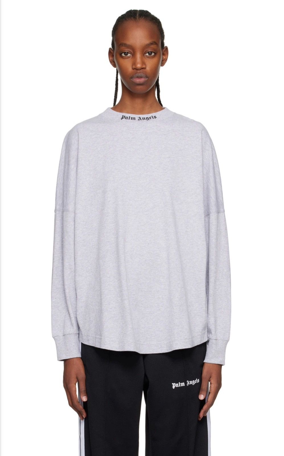 Palm Angels Palm Angels Women’s Gray Drop Shoulder Long Sleeve T-shirt Size S / US 4 / IT 40 - 11 Thumbnail