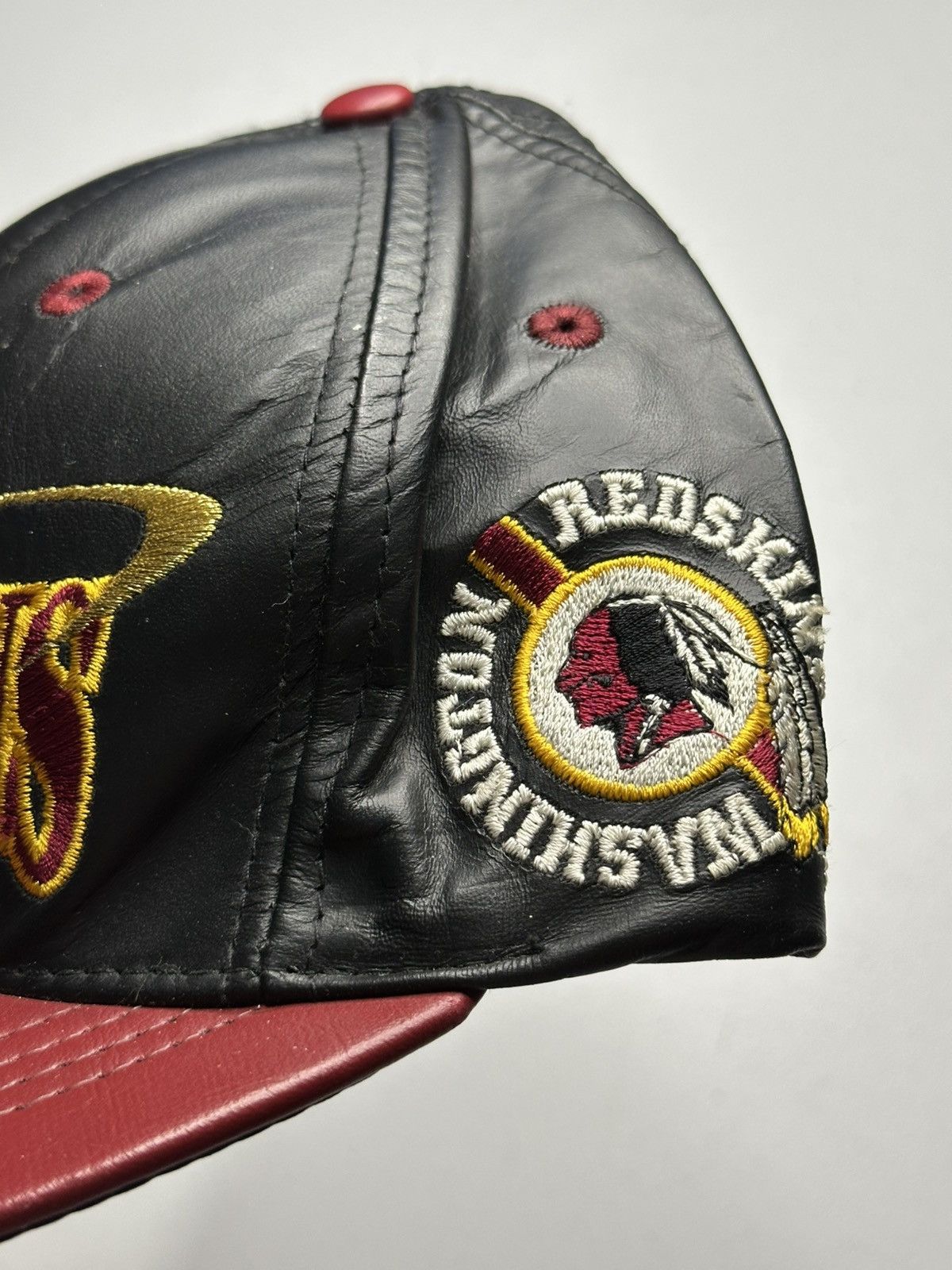 NFL Vtg 90s Washington Redskins leather StrapBack. Size ONE SIZE - 2 Thumbnail