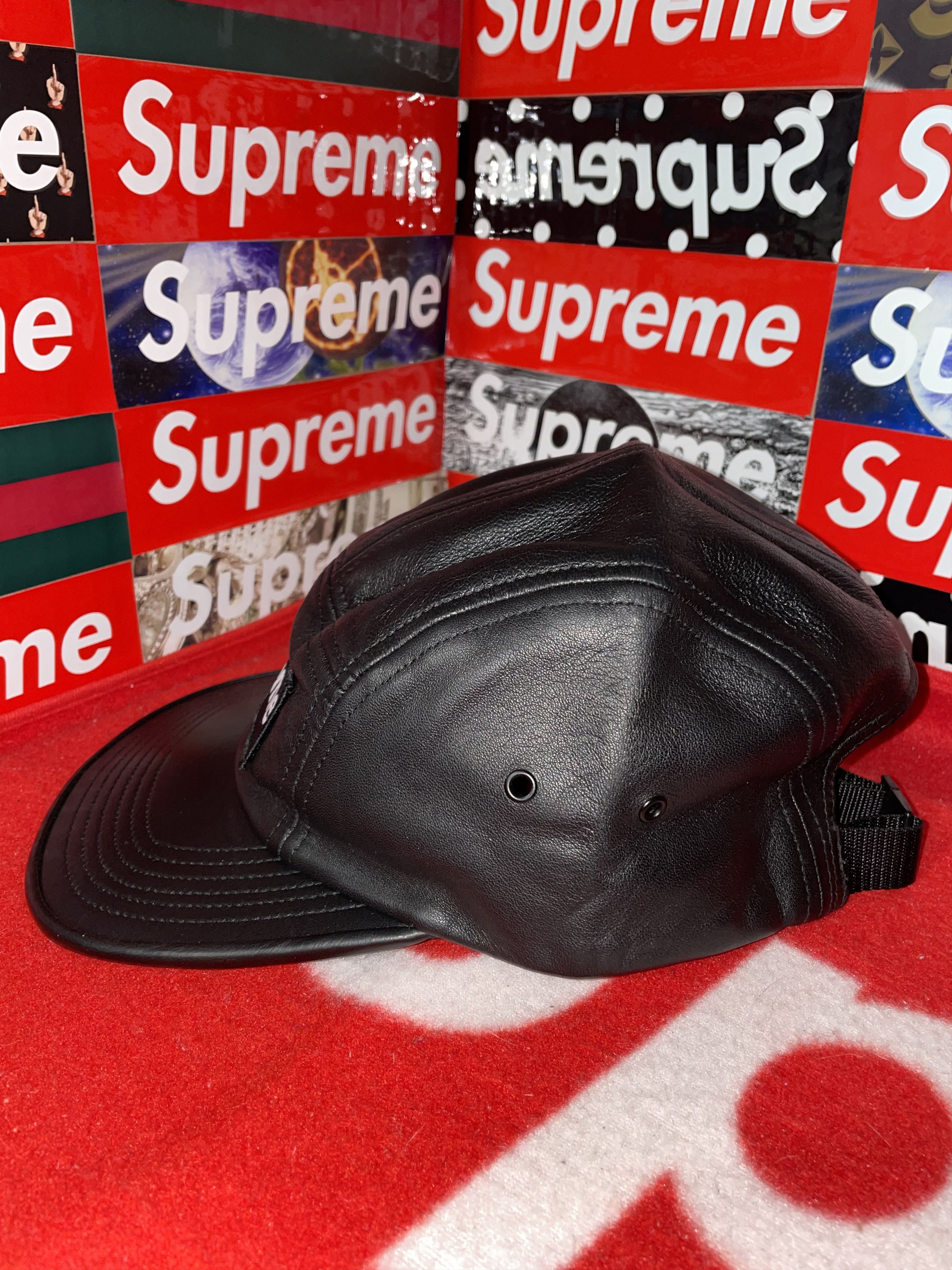Supreme SUPREME LEATHER CAMP CAP BLACK SS16 NEW WITH TAGS Size ONE SIZE - 5 Thumbnail