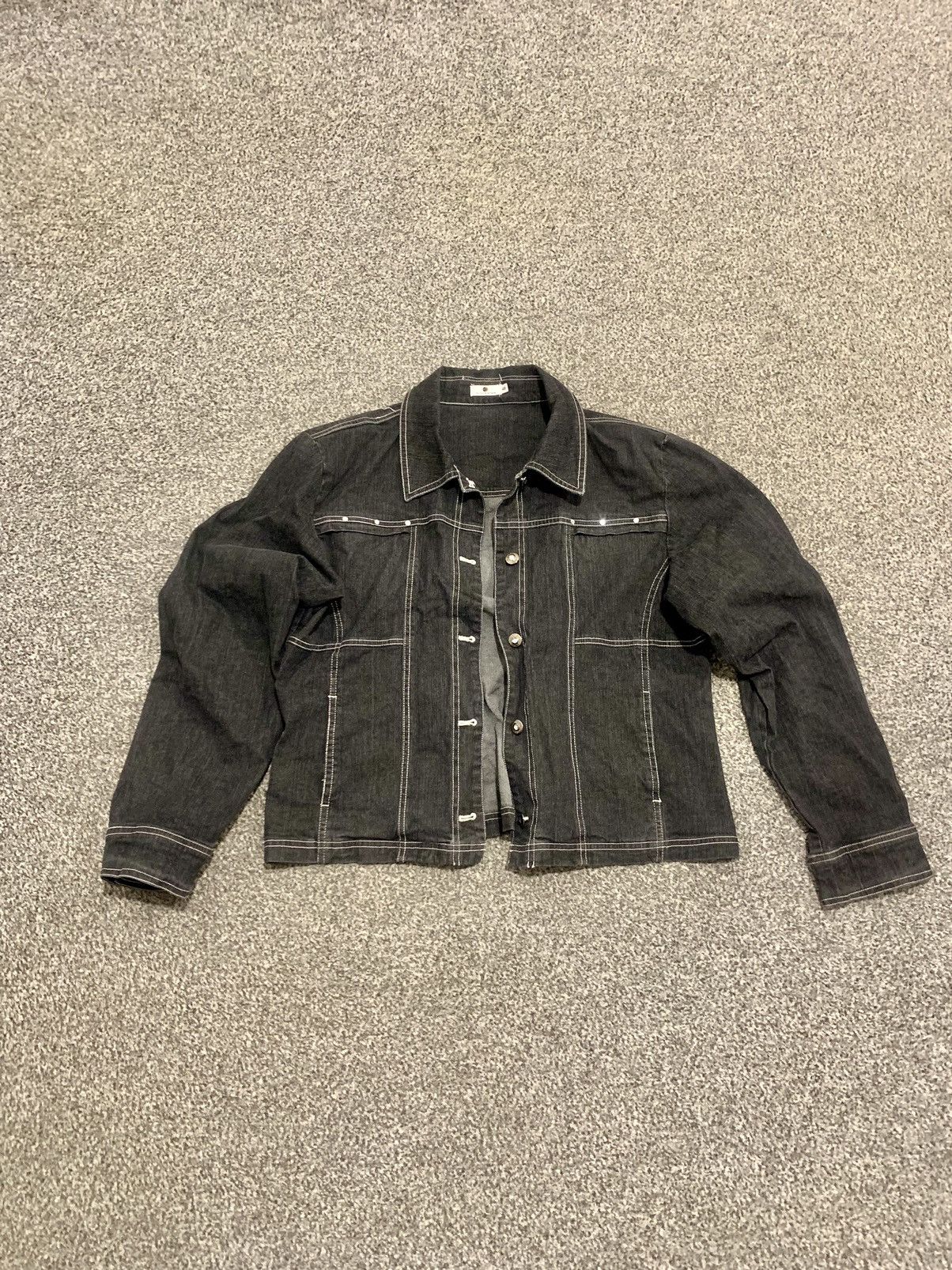 Vintage Vintage Italian Crystal VVS Denim Biker Jacket Size US M / EU 48-50 / 2 - 1 Thumbnail