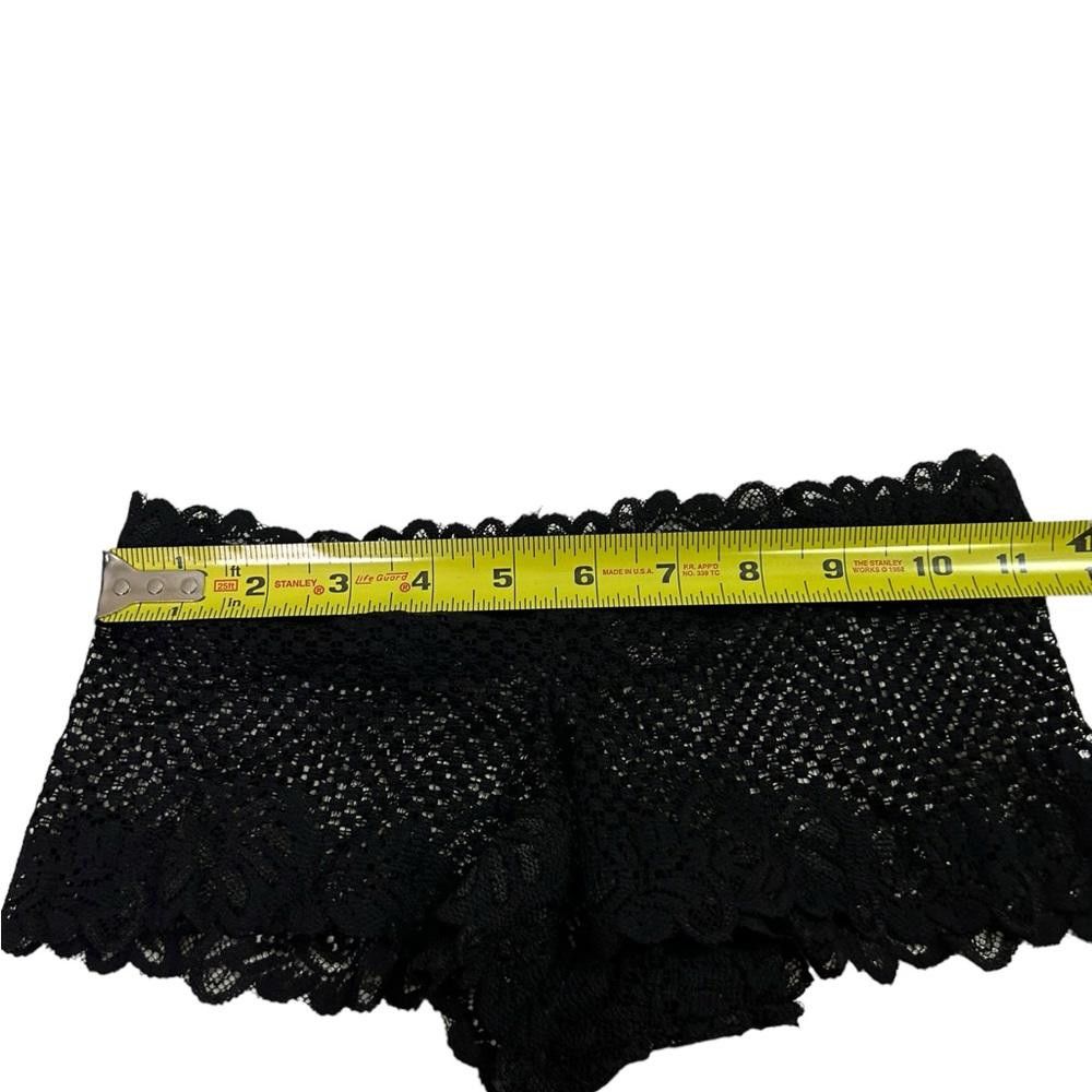 Designer Rosa l NWT Black Sheer lace Boyshort Panties Small Size ONE SIZE - 4 Thumbnail