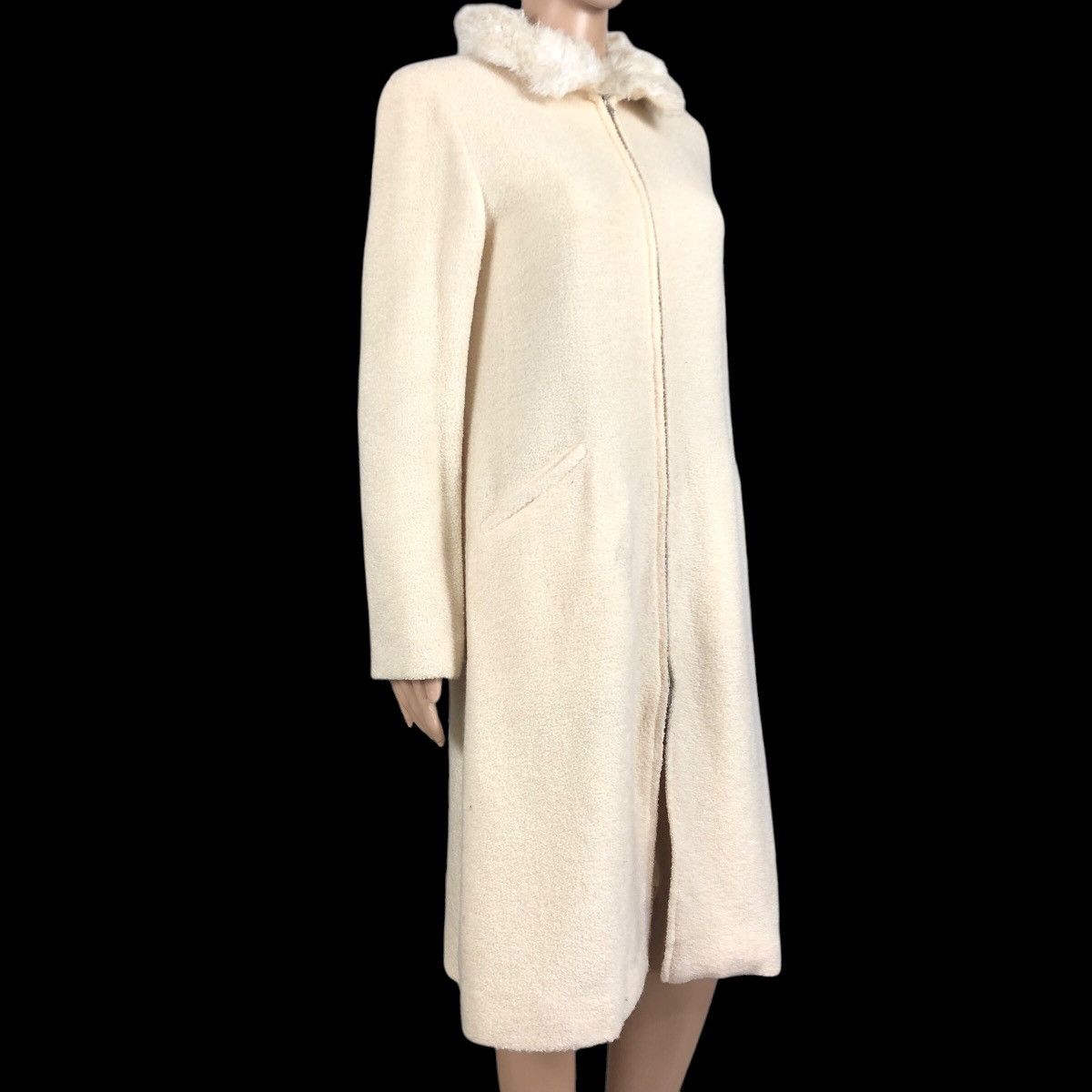 Designer × agnes b. Vintage Agnes B Paris Laine Wool Overcoat Size S / US 4 / IT 40 - 1 Thumbnail