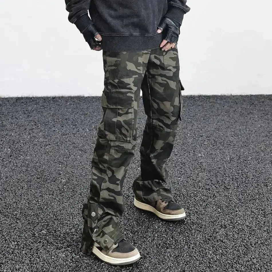 Japanese Brand Cargo camouflage trousers casual baggy pockets wide leg Size US 32 / EU 48 - 1 Thumbnail