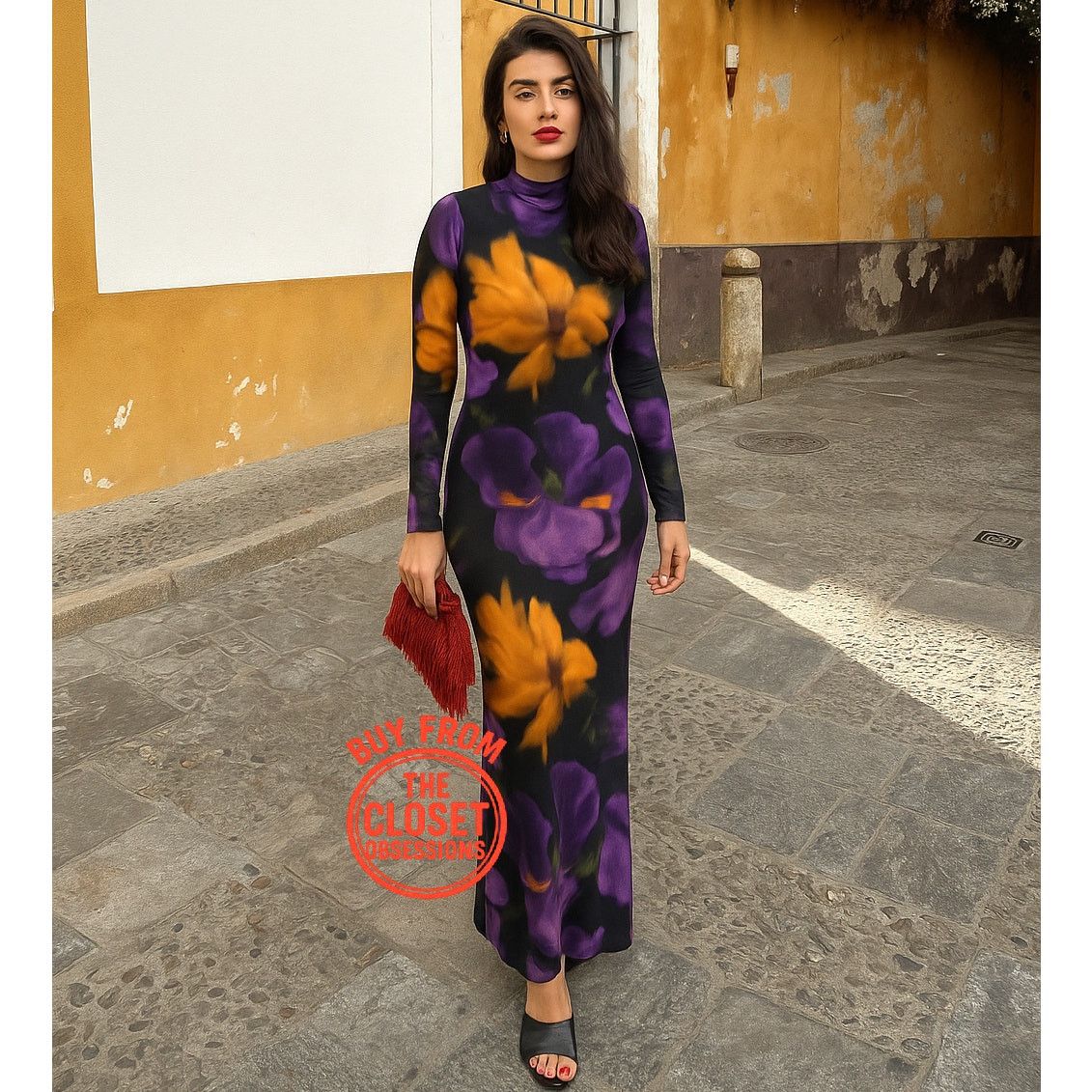 Mango MANGO Floral High Neck Maxi Dress NWT Size S / US 4 / IT 40 - 14 Thumbnail