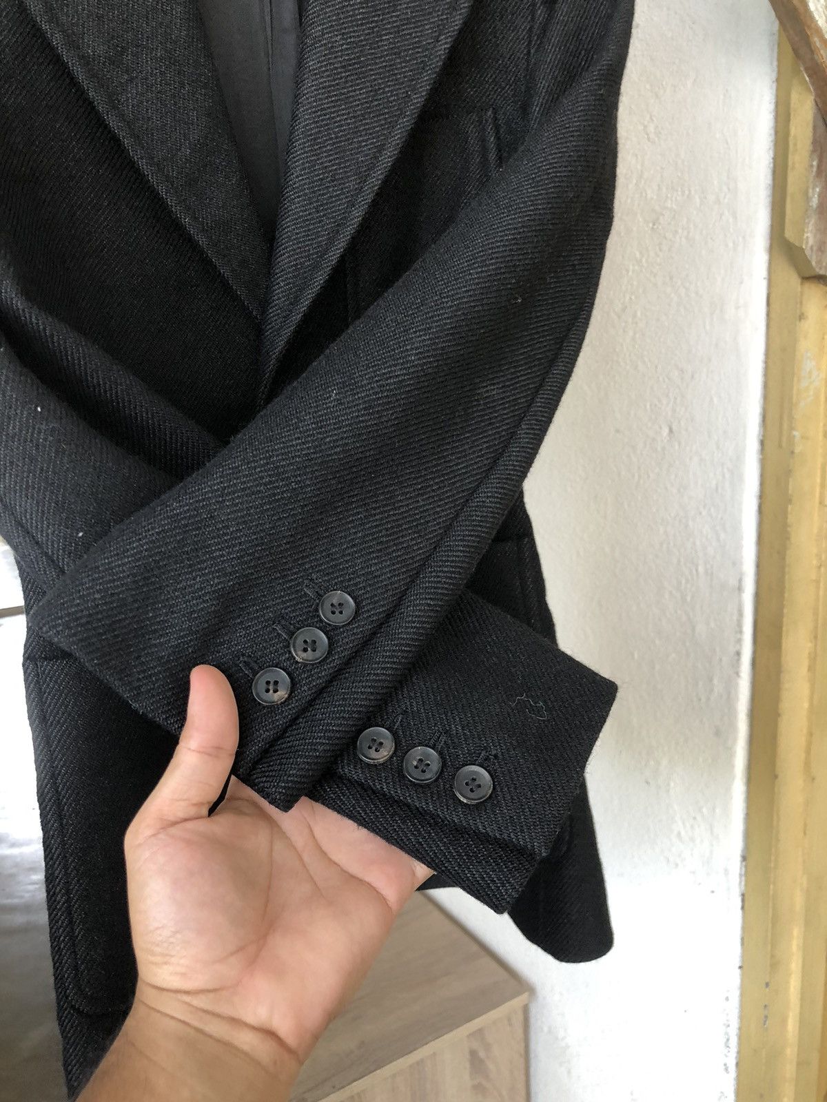 5351 POUR LES HOMMES 5351 Pour Les Hommes Black Wool Lined Single Breasted Blazer Size US M / EU 48-50 / 2 - 9 Thumbnail