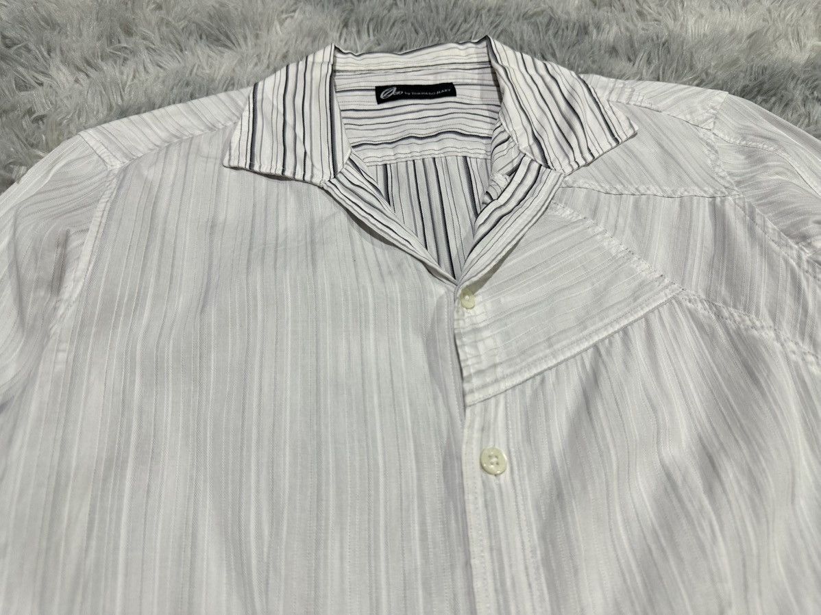 Tornado Mart 🔥Y2K Zero By Tornado Mart Shirt Reverse Striped Asym Patch Size US M / EU 48-50 / 2 - 3 Thumbnail
