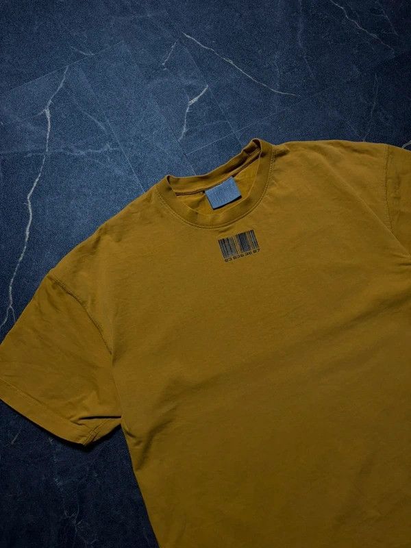 VTMNTS VTMNTS Vetemans Barcode Mustard Tee Shirt Gvasalia Size US L / EU 52-54 / 3 - 1 Thumbnail