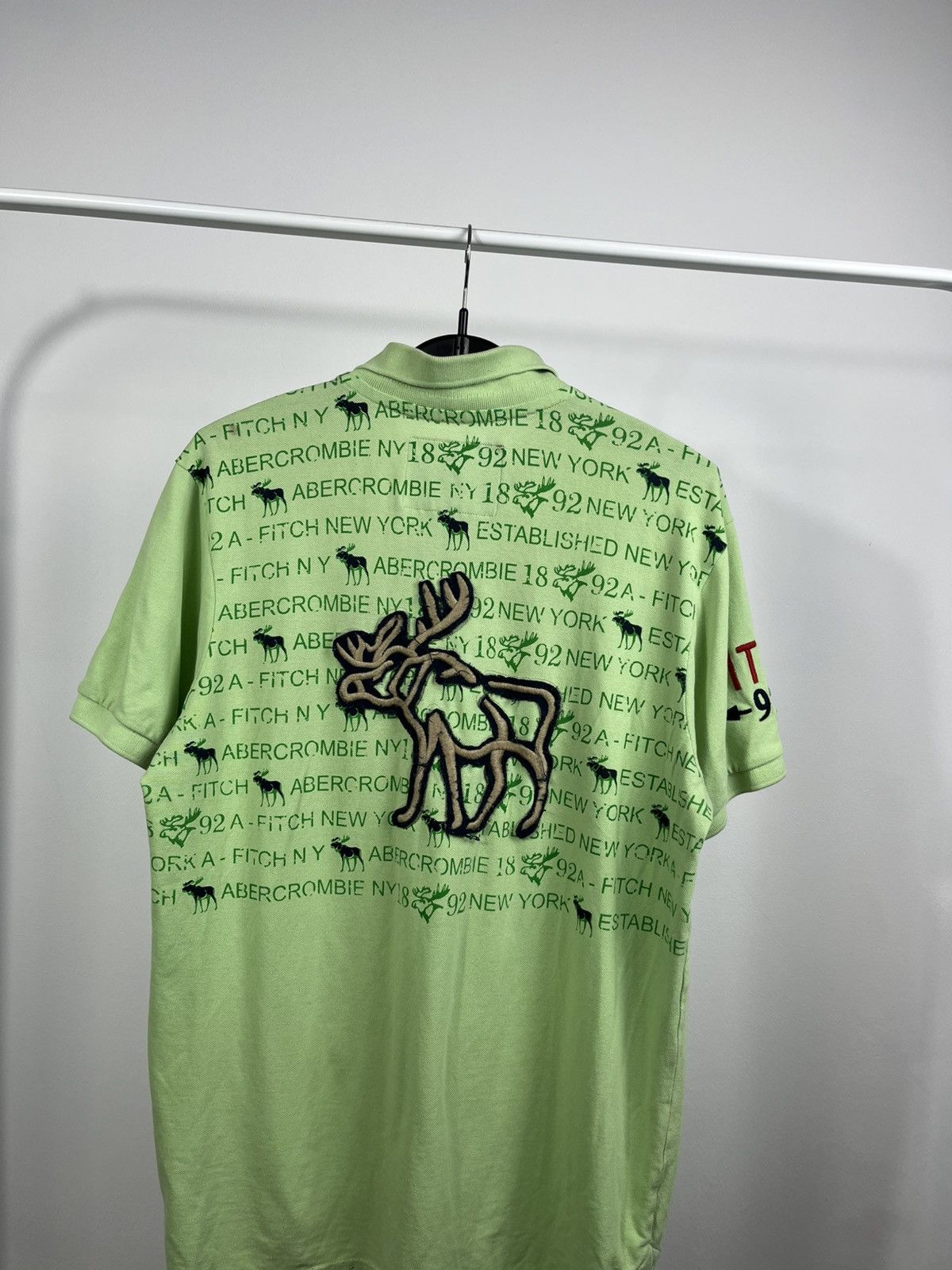 Abercrombie & Fitch Abercrombie & Fitch Green Polo Shirt Logo Print Size M Size US M / EU 48-50 / 2 - 11 Thumbnail