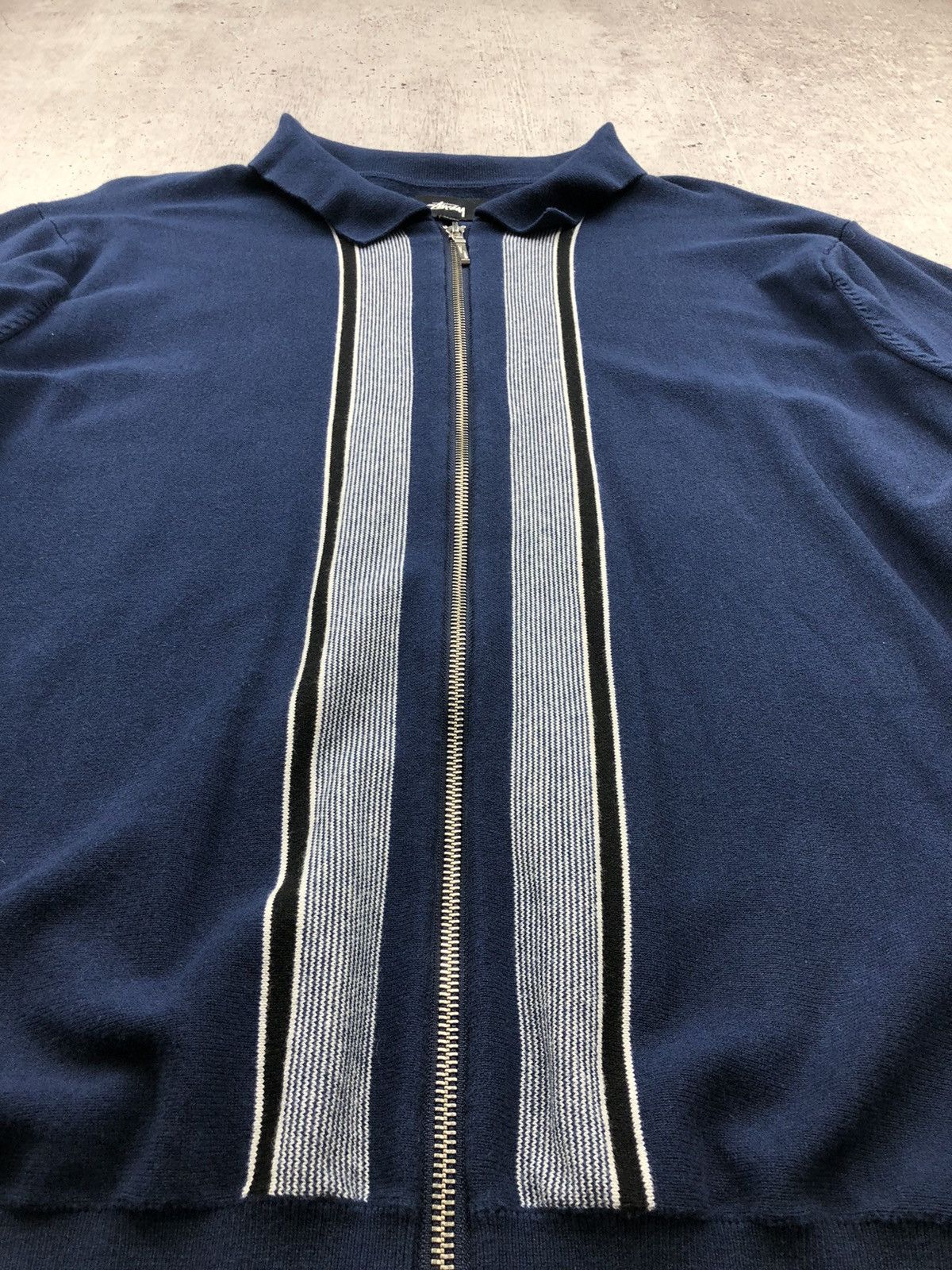 Stussy Stussy Full Zip LS Knit Polo Size US XL / EU 56 / 4 - 4 Thumbnail