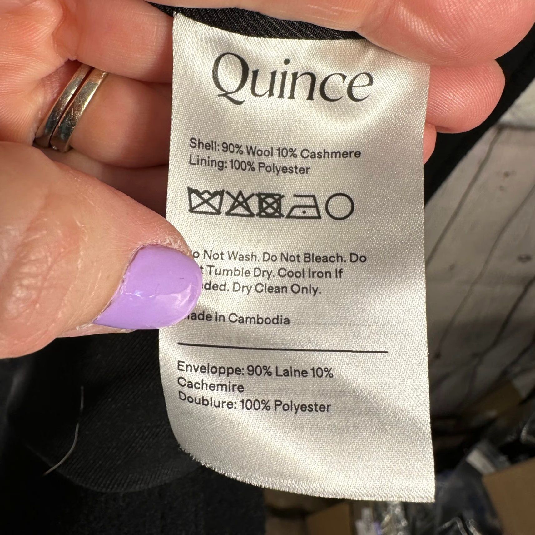 Quince Quince Wool Cashmere Peacoat Black XL Coat Men Regular Wool Lined Pockets Button Front Bag Travel Fall Winter Vintage No Size US XL / EU 56 / 4 - 5 Thumbnail