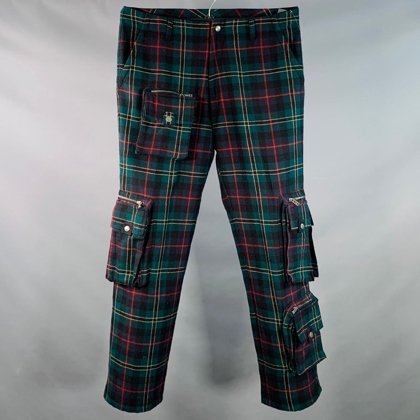 Ralph Lauren RALPH LAUREN Size 34 Green Red Plaid Wool Cargo Casual Pants Size US 34 / EU 50 - 1 Thumbnail