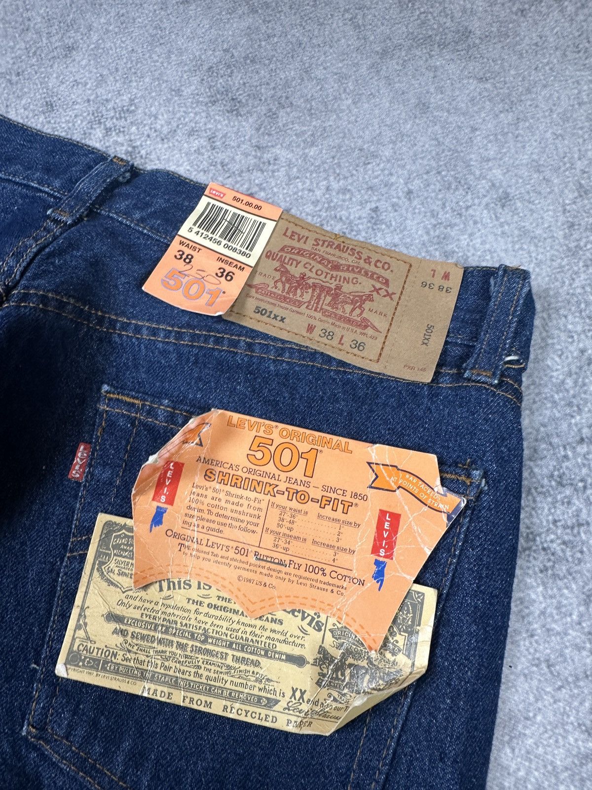 Levi's New Vintage Levi’s 501 Streetwear Very Rare Style USA 38 Size US 37 - 4 Thumbnail