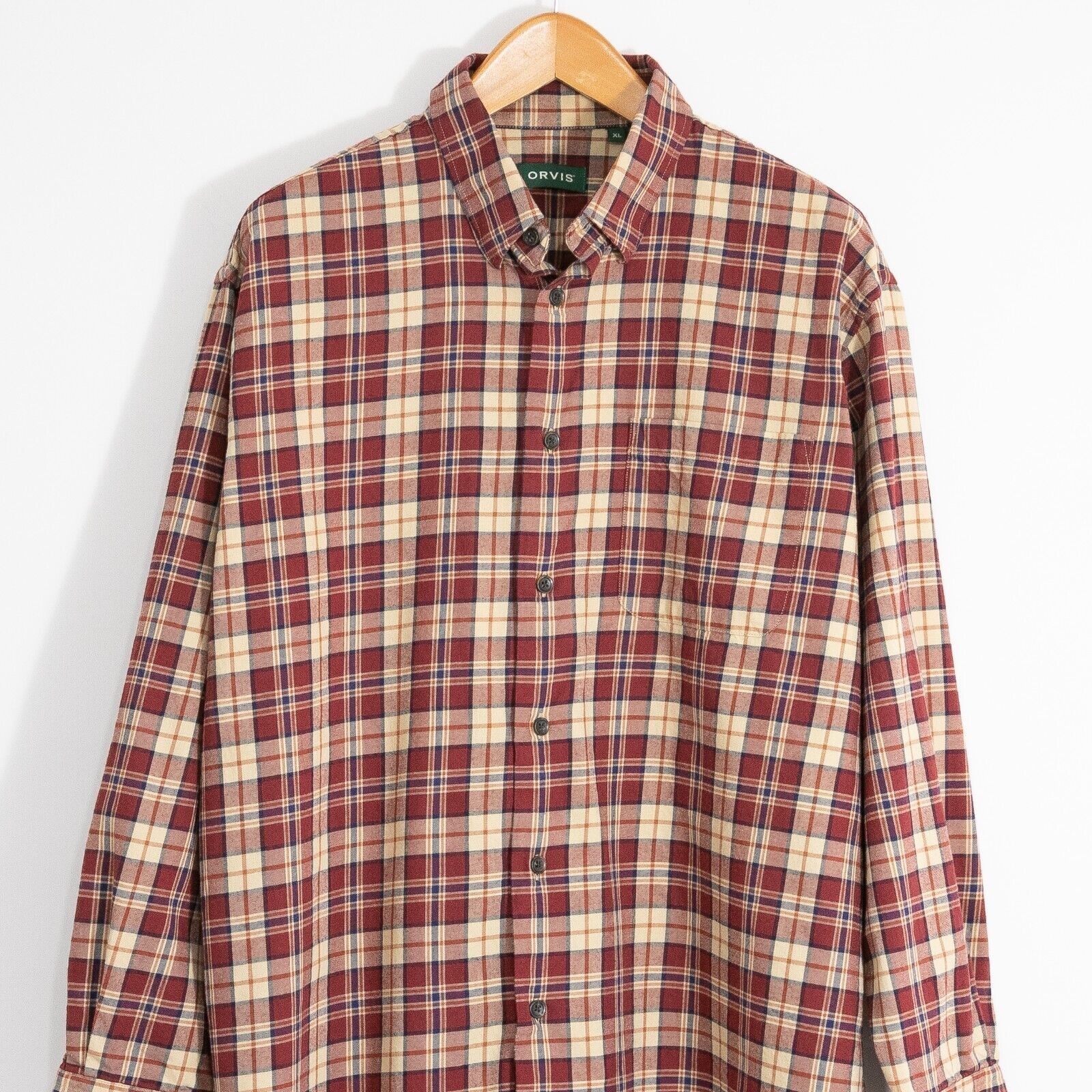 Orvis Orvis Wool Blend Button Up Shirt XL - Long Sleeve Plaid Red Size US XL / EU 56 / 4 - 2 Thumbnail
