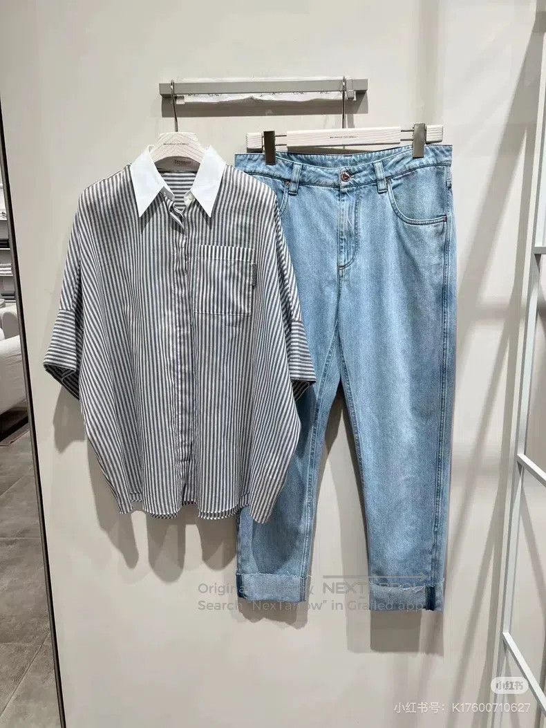 Brunello Cucinelli Brunello Cucinelli Striped beaded shirt Size XS / US 0-2 / IT 36-38 - 1 Thumbnail
