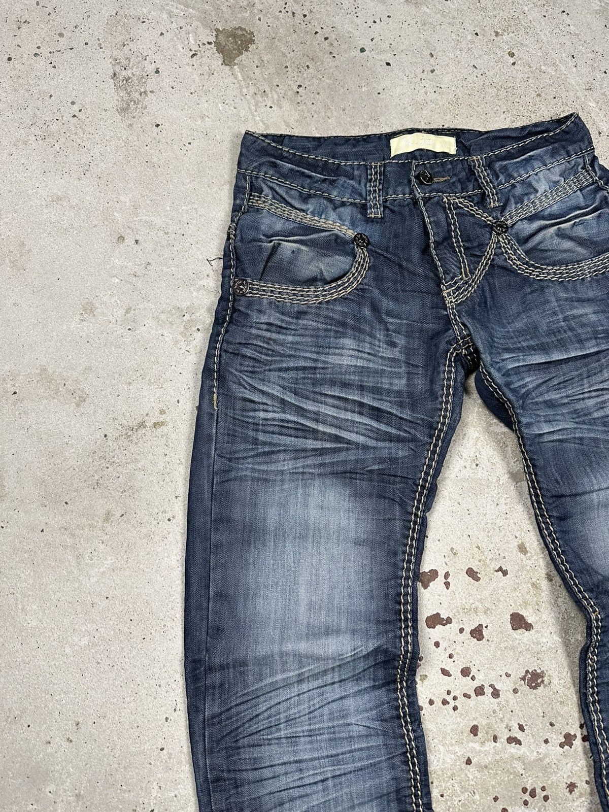 If Six Was Nine × Le Grande Bleu (L.G.B.) × Vintage Vintage Y2K Japanese Style Washed Denim Stitched Pants Jeans Size US 28 / EU 44 - 10 Thumbnail