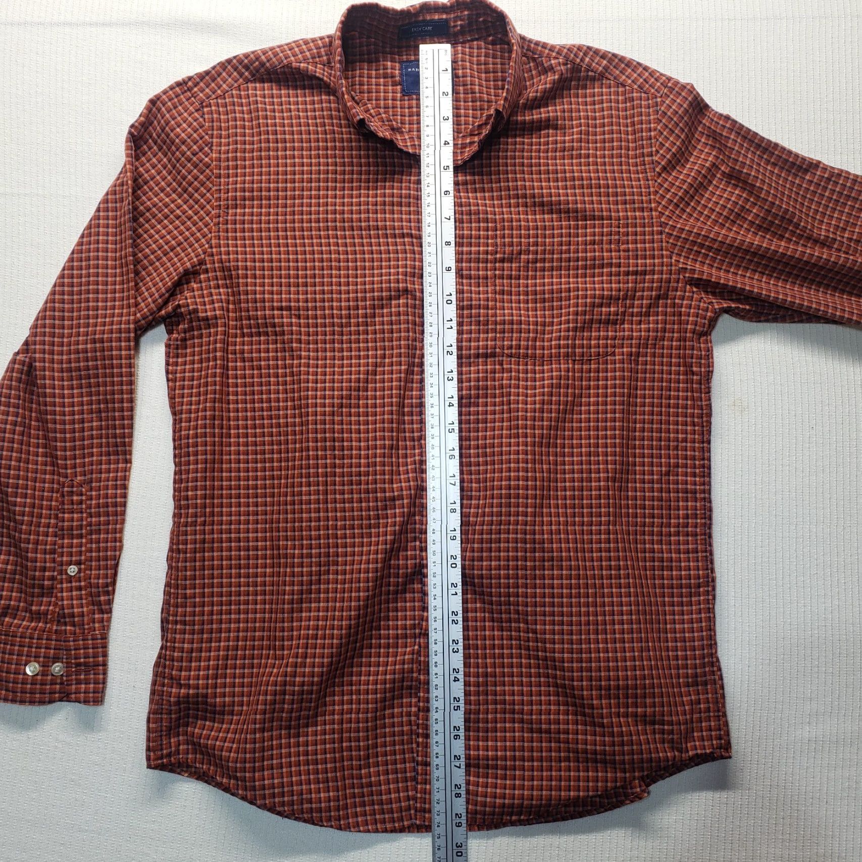 Vintage Saddlebred Orange Plaid Easy Care Classic Fit Long Sleeve Button-Up Shirt Men's Medium Size US M / EU 48-50 / 2 - 7 Thumbnail