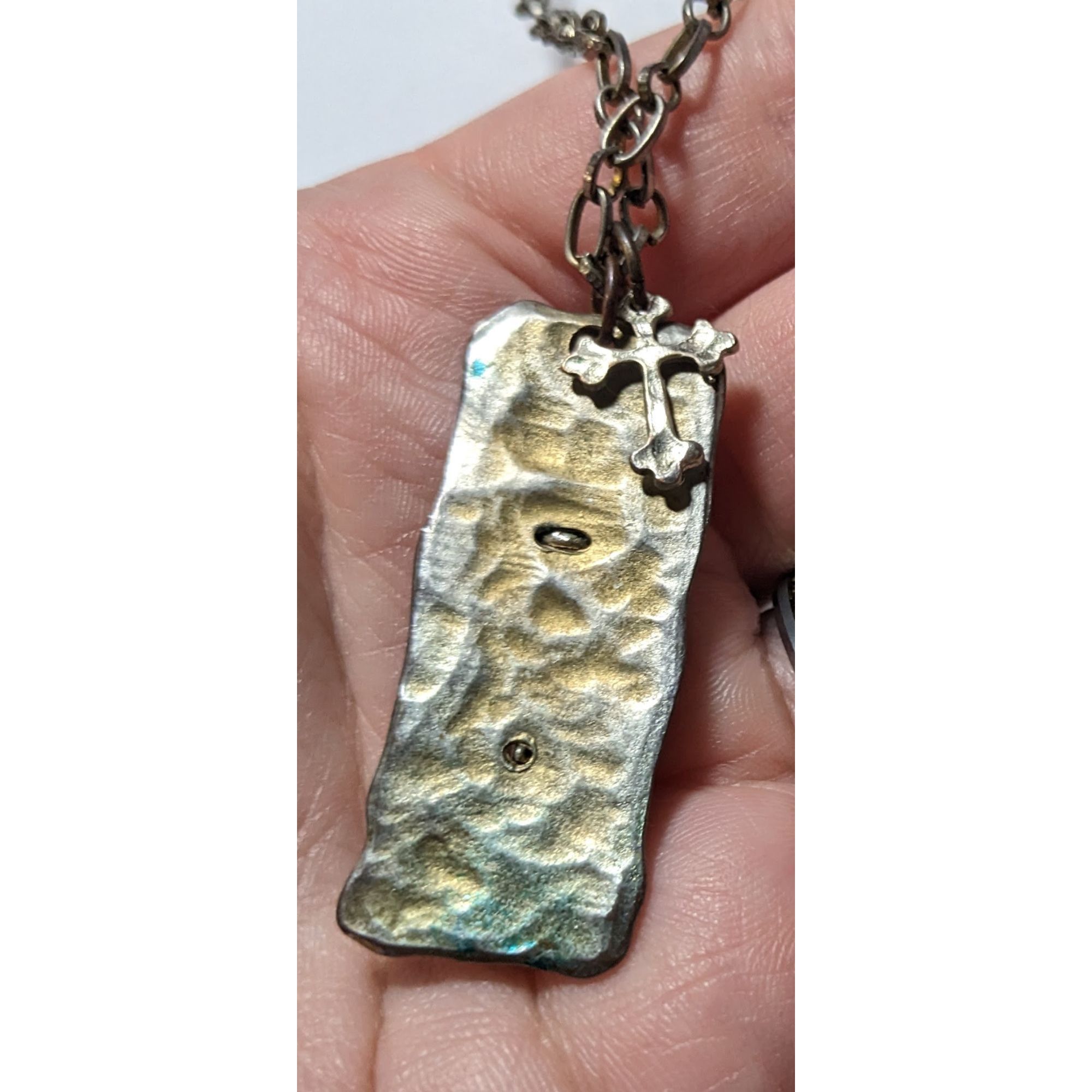 Other Love Is Faith Hammered Brutalist Pendant Necklace Size ONE SIZE - 14 Thumbnail