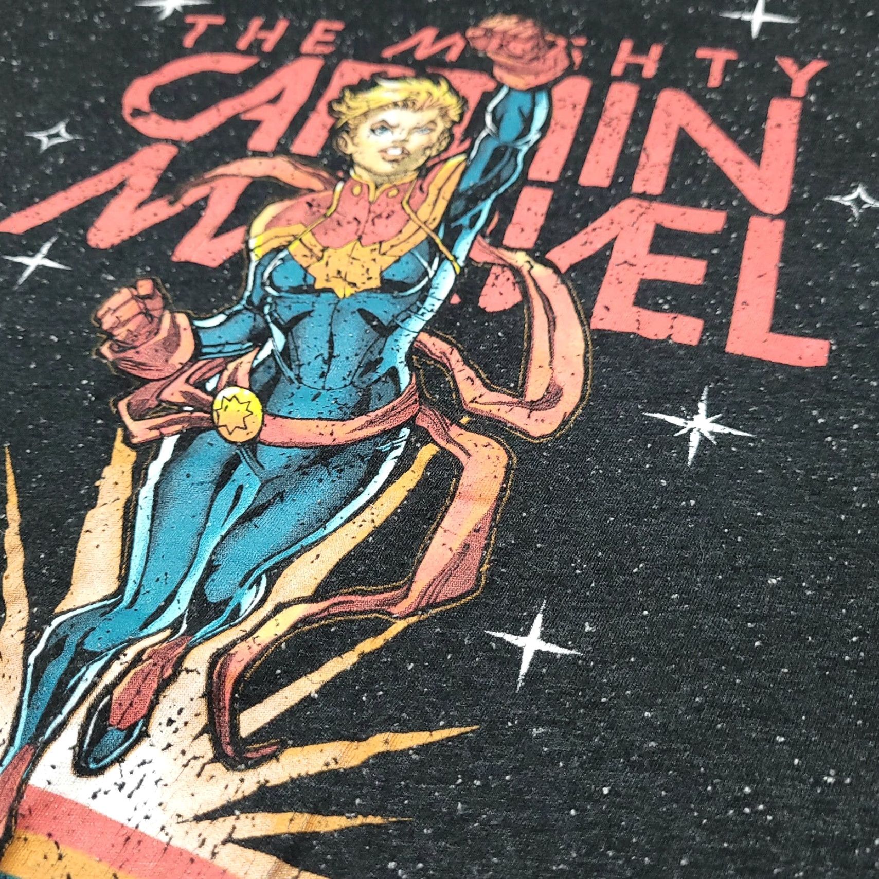 Vintage Marvel The Might Captain Marvel Super Hero Black T-Shirt Adult Extra Large XL Size US XL / EU 56 / 4 - 3 Thumbnail