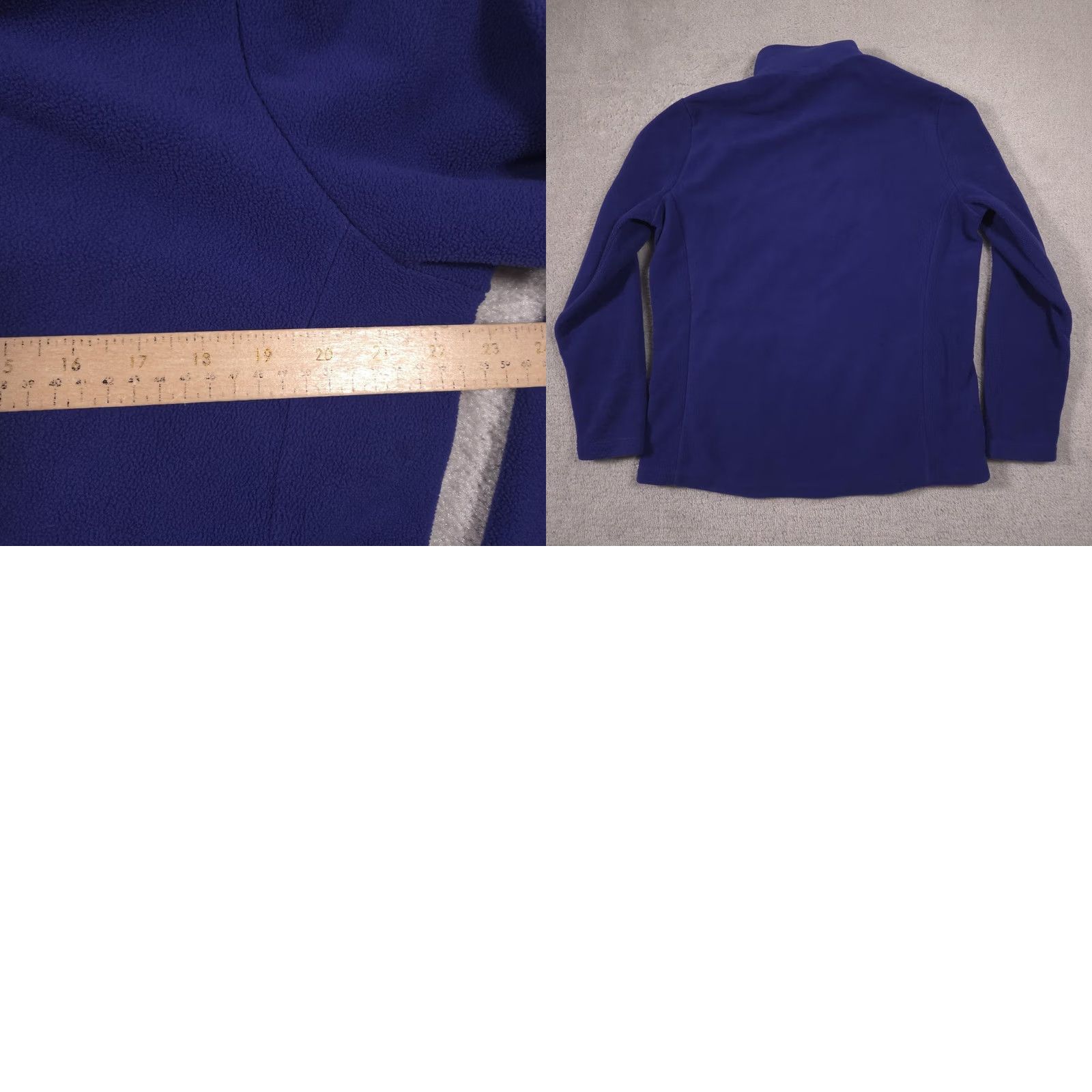 Vintage ButterFleece Sweater Womens Large Blue Fleece 1/4 Zip Mock Neck Pullover Pockets Size L / US 10 / IT 46 - 9 Thumbnail